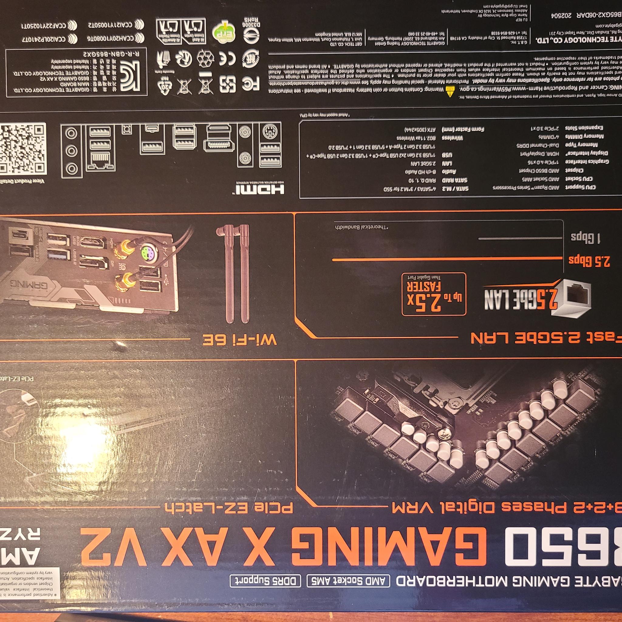 GIGABYTE B650 GAMING X AX V2 ATX Motherboard AMD AM5 Socket DDR5