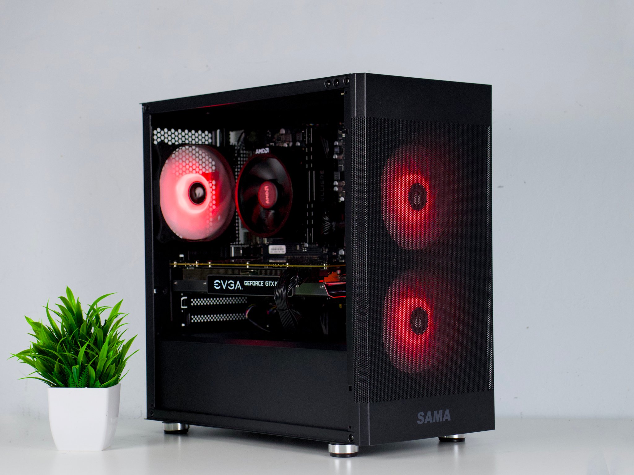 🟥⬛Black Gaming PC – GTX 1070 8G, Ryzen 5 2600, 16GB RAM, 500GB SSD - WiFi ⬛🟥