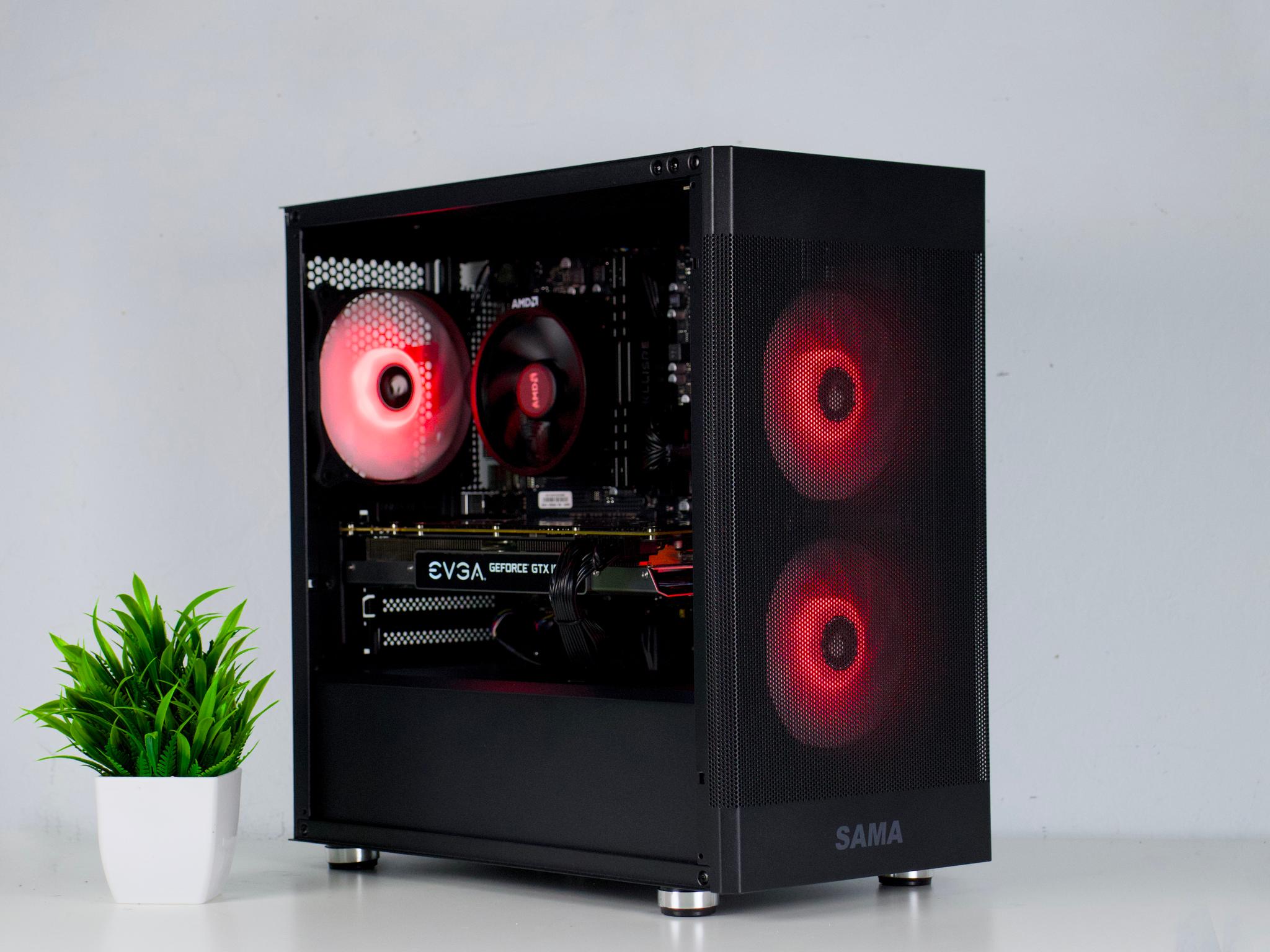 🟥⬛Black Gaming PC – GTX 1070 8G, Ryzen 5 2600, 16GB RAM, 500GB SSD - WiFi ⬛🟥
