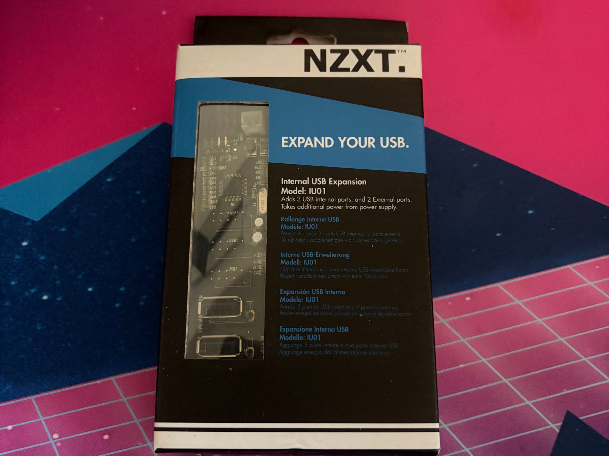 NZXT Internal USB Expansion Board IU01 - Add 3 USB Internal Ports 2 External Ports - BNIB