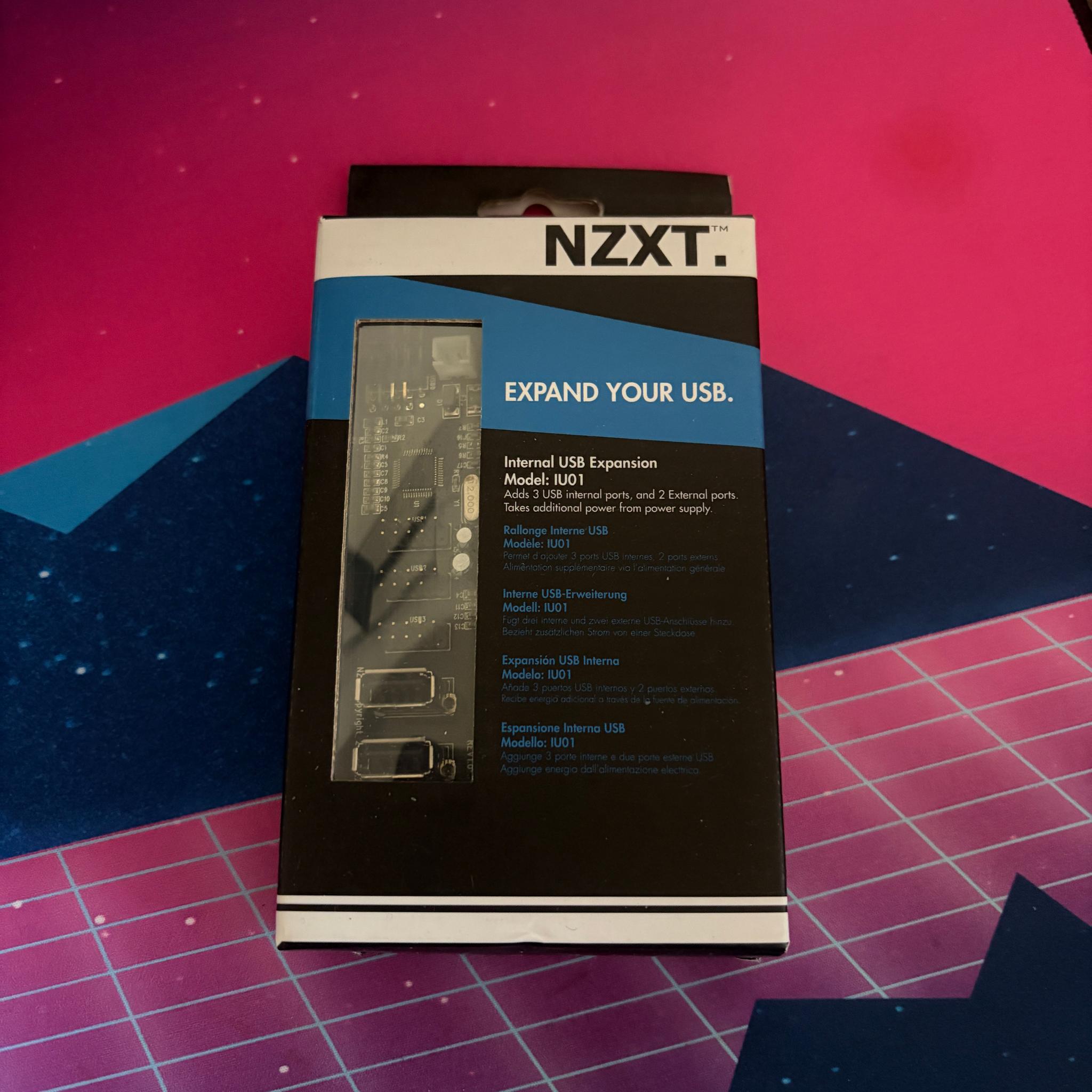 NZXT Internal USB Expansion Board IU01 - Add 3 USB Internal Ports 2 External Ports - BNIB