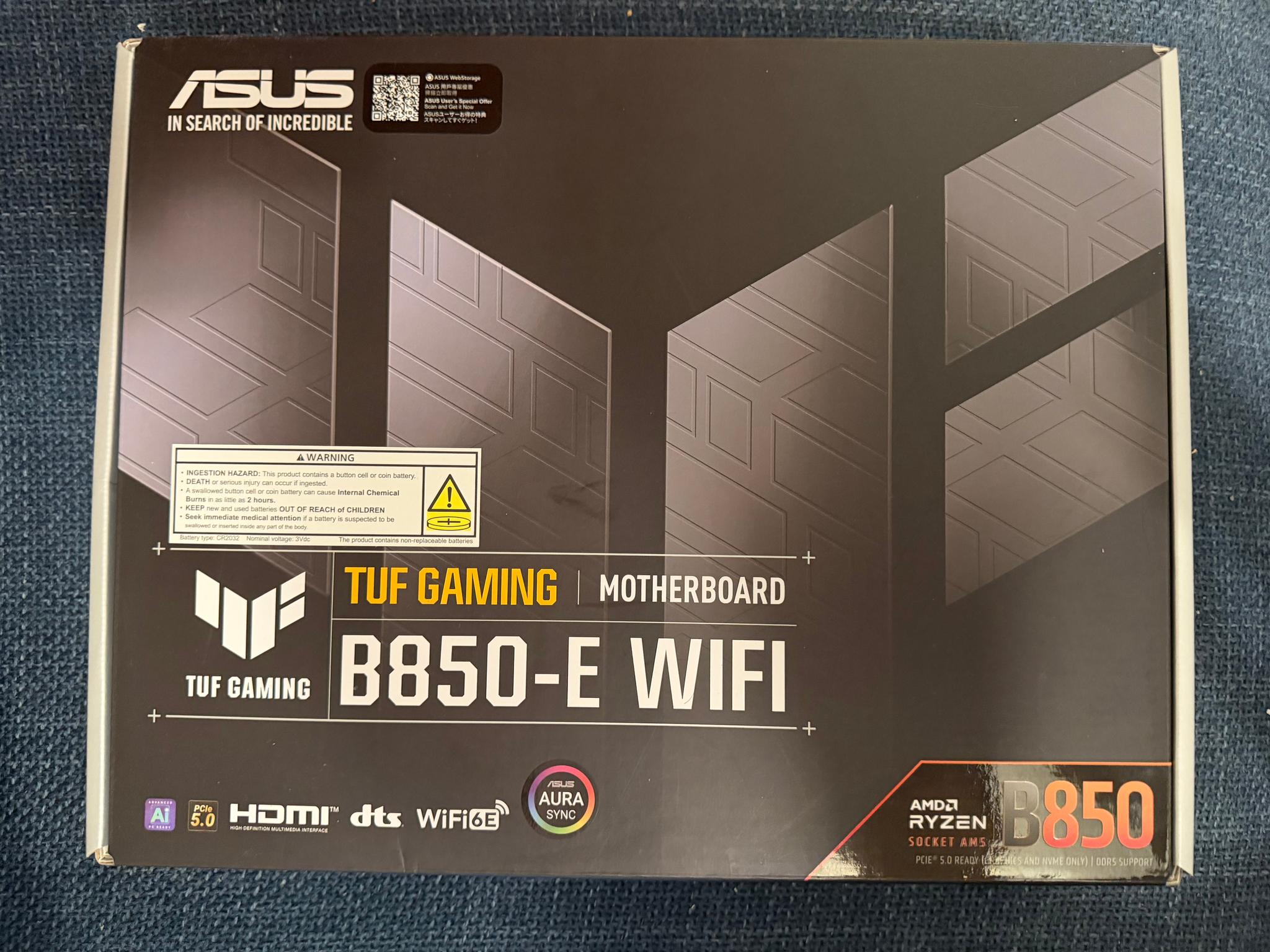 ASUS TUF Gaming B850-E WIFI Motherboard - Factory Sealed
