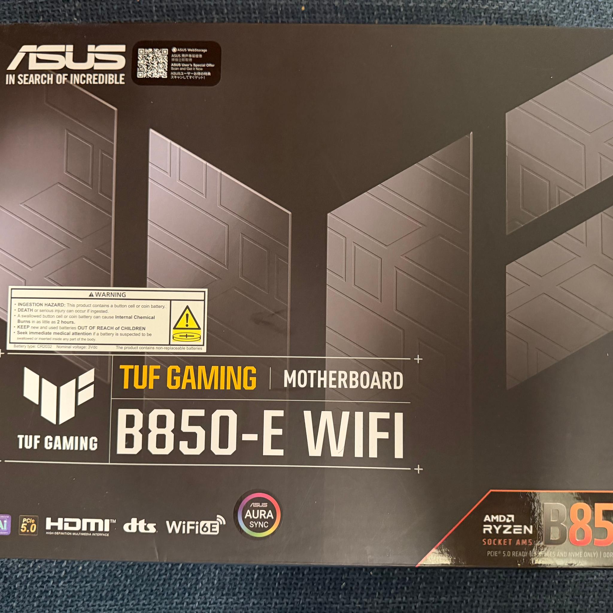 ASUS TUF Gaming B850-E WIFI Motherboard - Factory Sealed