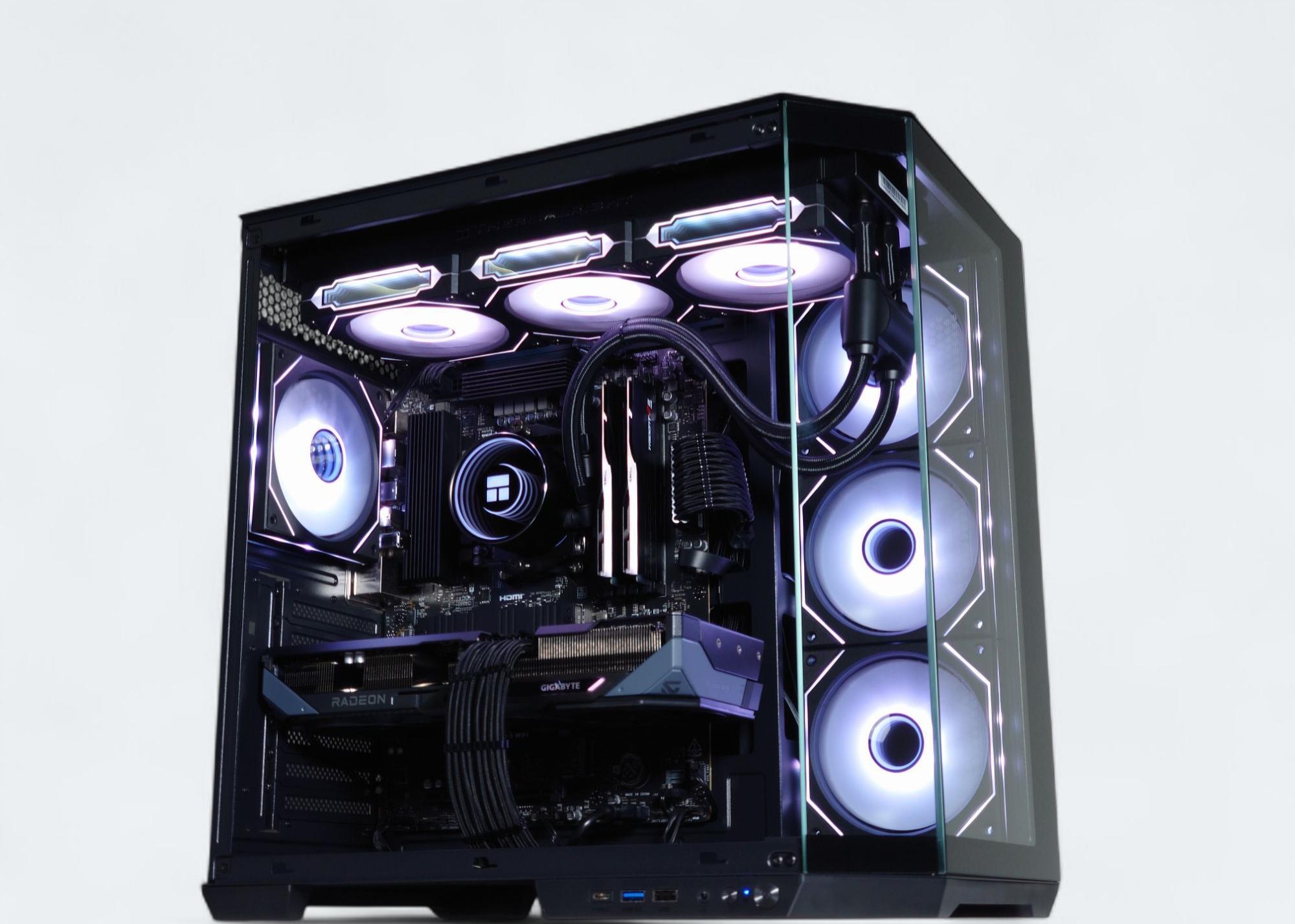 🖤🥷Liquid Cooled Gaming PC◼️AMD RX 9060 XT 16GB◼️AMD Ryzen 7 7700◼️32GB DDR5◼️1TB NVME