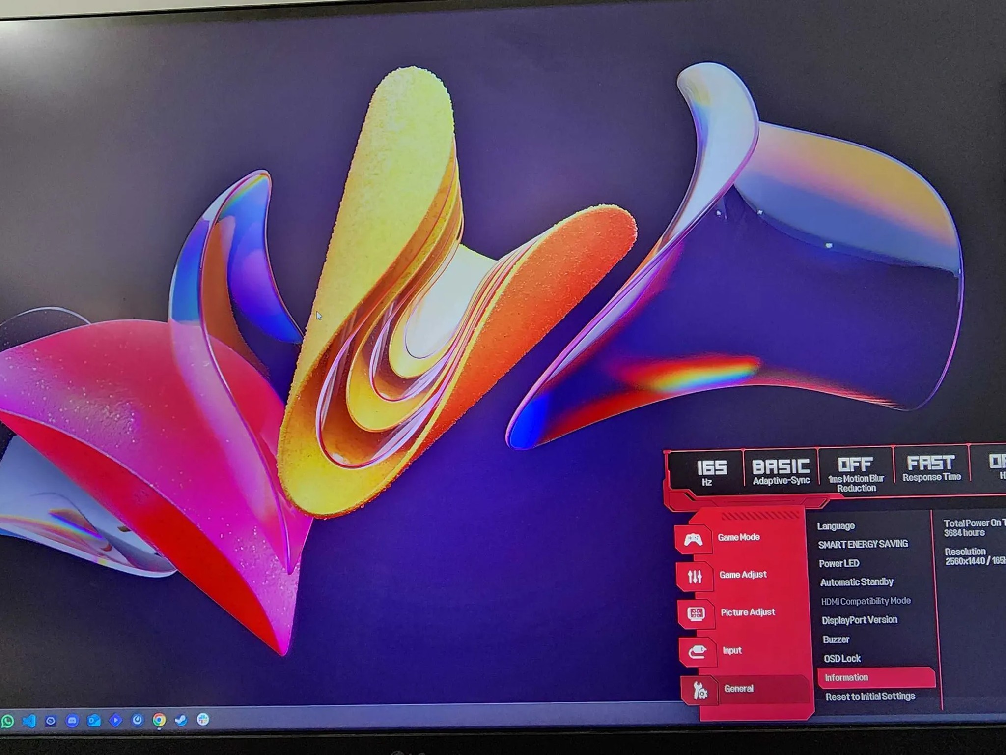 LG 32 inch 2560x1440 165hz Gaming Monitor.