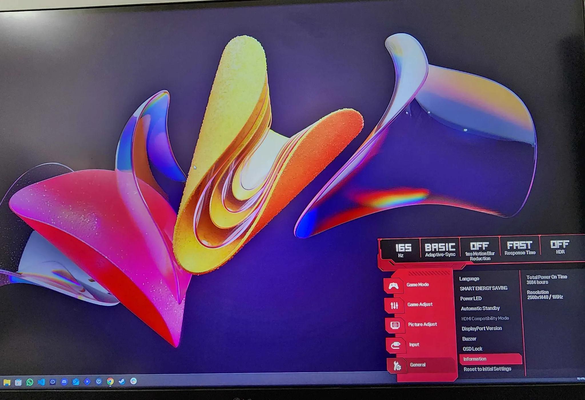 LG 32 inch 2560x1440 165hz Gaming Monitor.
