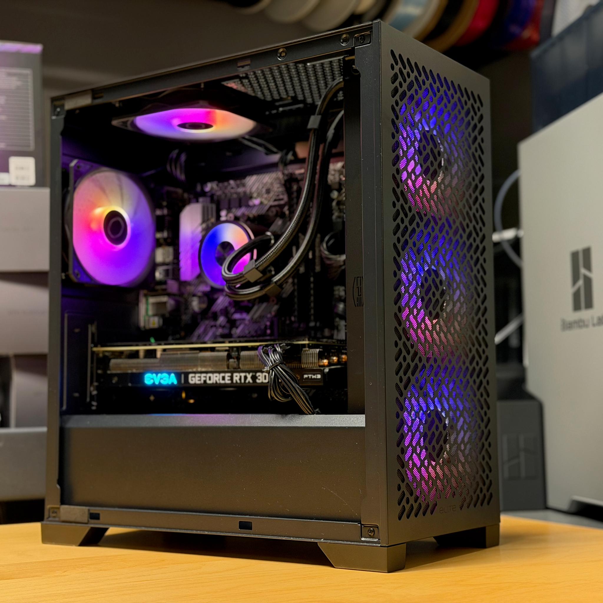 Stealth Black RTX 3060 Ti Gaming PC | Ryzen 5 5500 | 16GB RAM | AIO Cooled