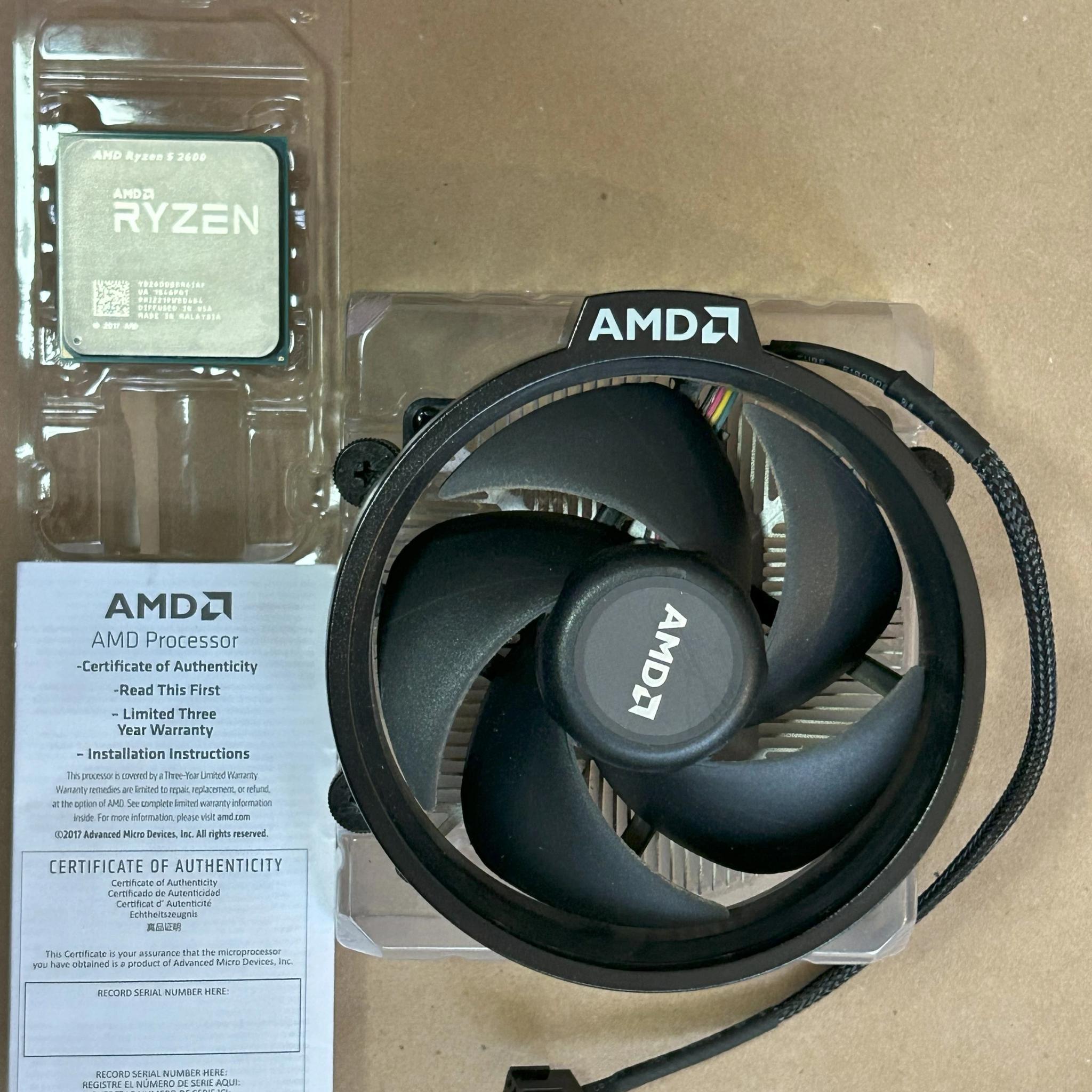 AMD Ryzen 5 2600 3.4 GHz 6-Core Processor w/ Wraith Stealth Cooler