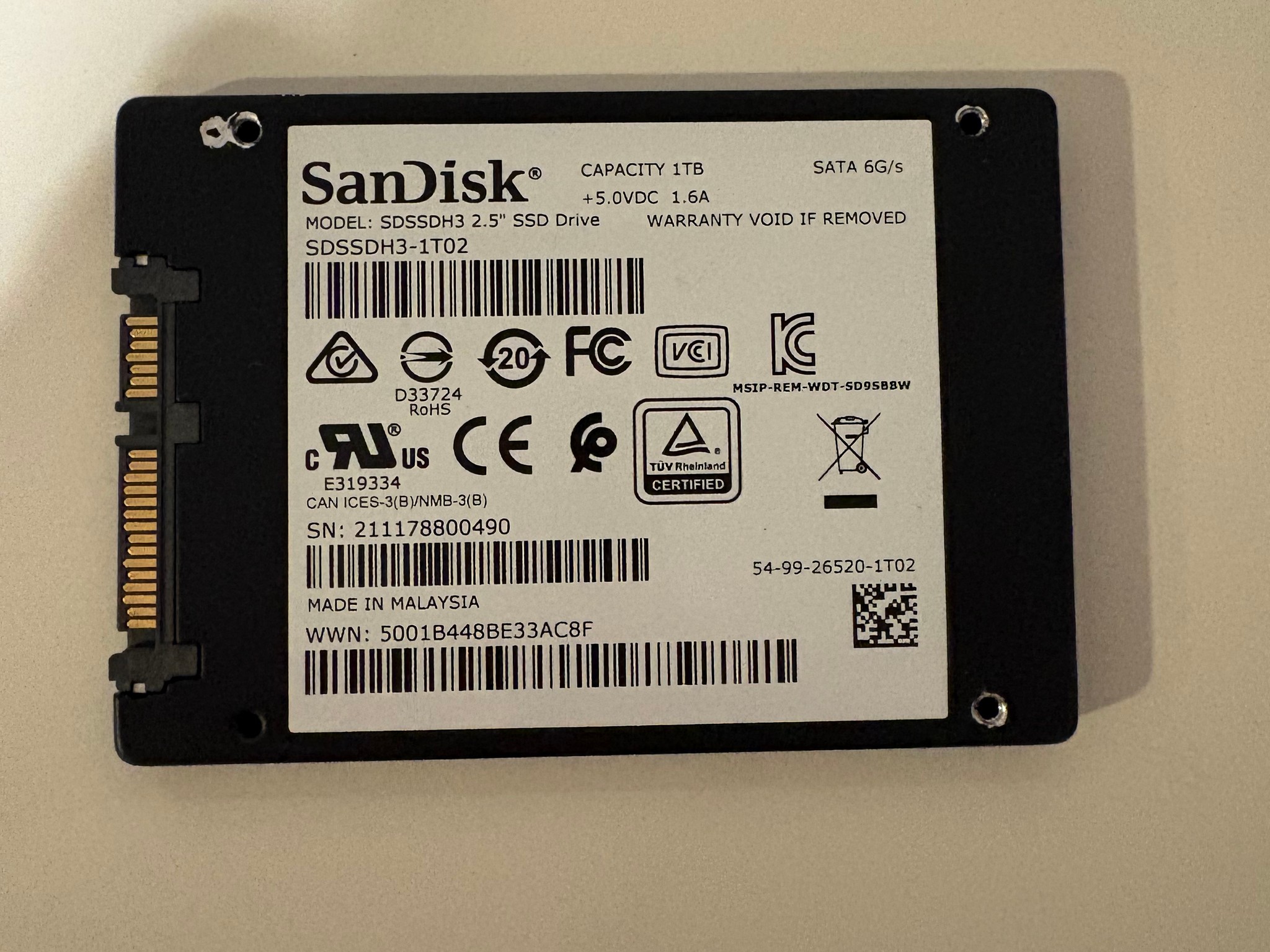 SanDisk Ultra 3D SSD 1TB SATA 6GB