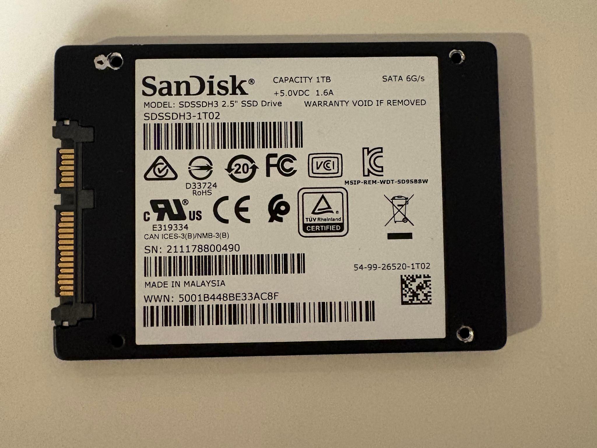 SanDisk Ultra 3D SSD 1TB SATA 6GB