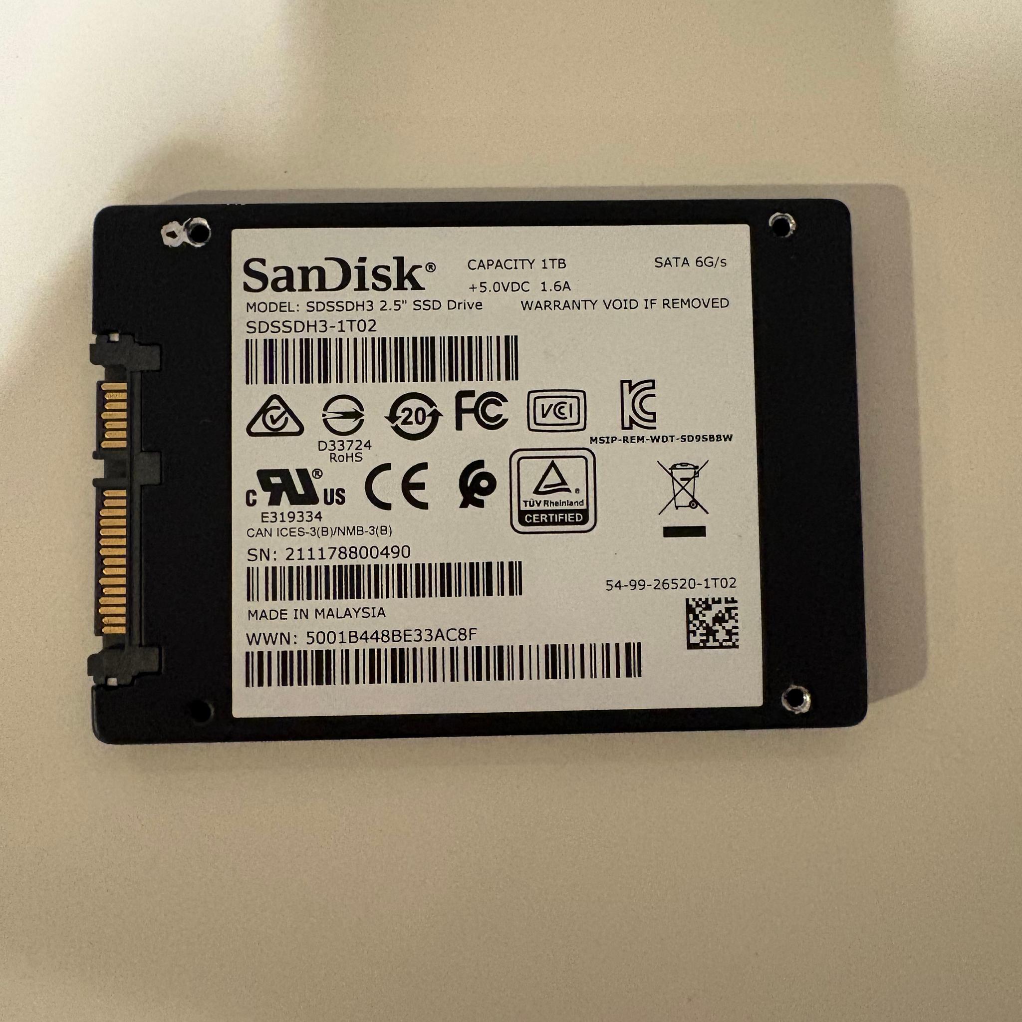 SanDisk Ultra 3D SSD 1TB SATA 6GB