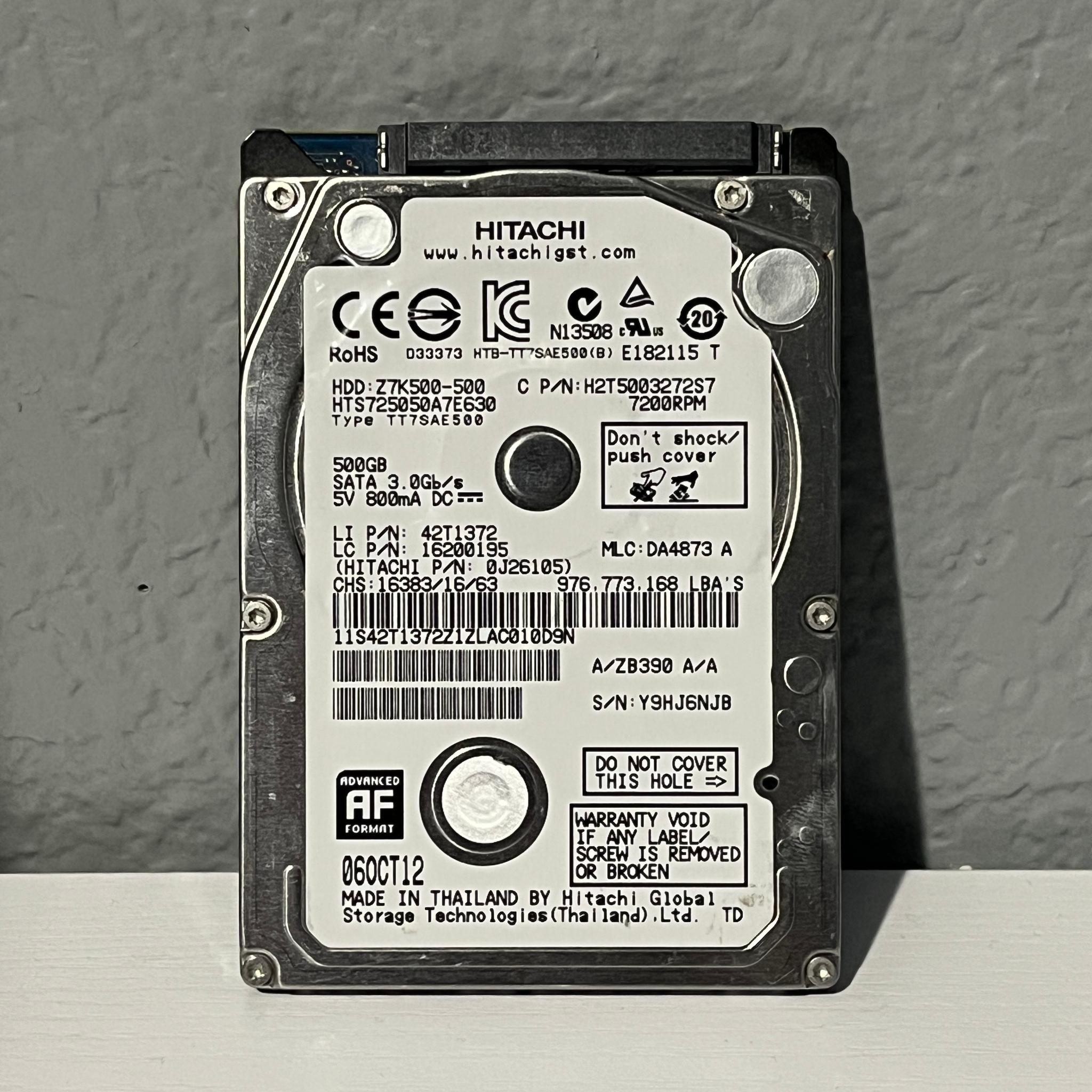 HITACHI 500GB 2.5” Hard Disk Drive