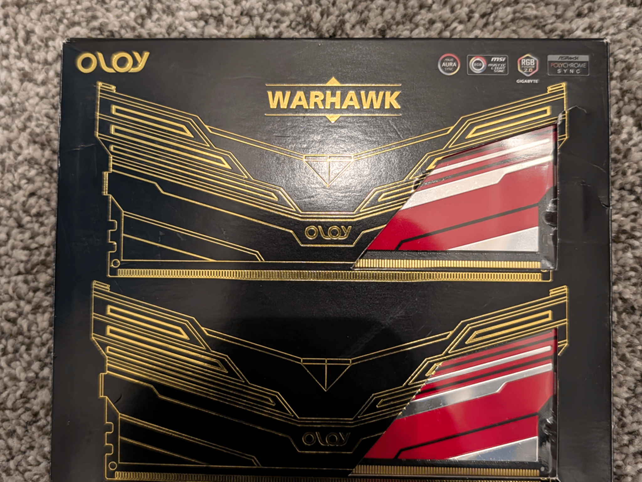 OLOy Warhawk RGB 16GB (2x8GB) DDR4 3200MHz CL16 Desktop RAM Memory Kit Red