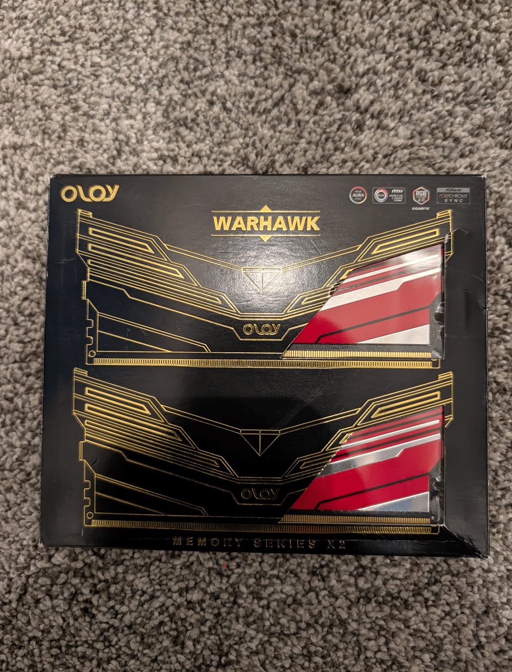 OLOy Warhawk RGB 16GB (2x8GB) DDR4 3200MHz CL16 Desktop RAM Memory Kit Red