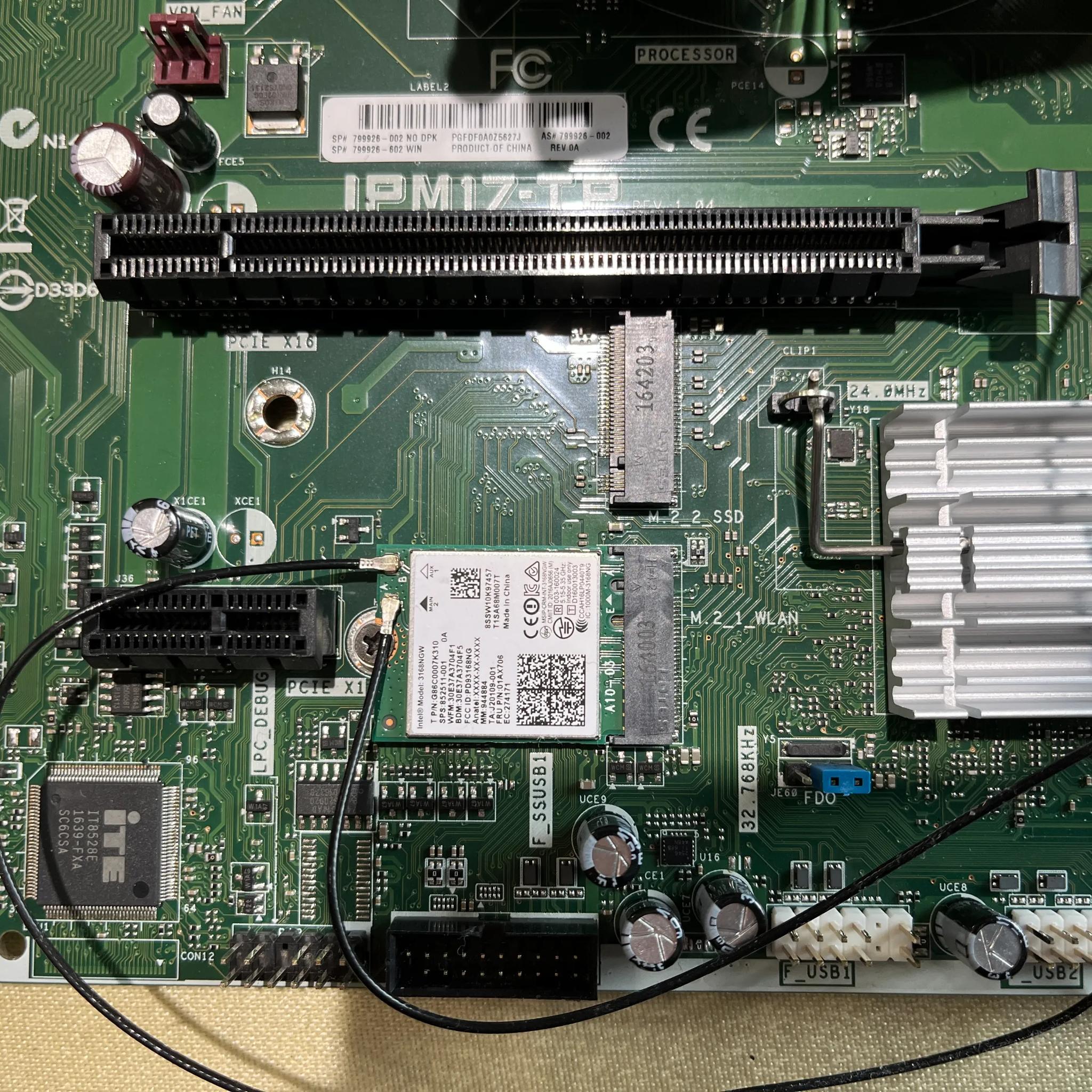 HP Thimphu Motherboard with i7-7700 CPU, 16GB DDR4 RAM, Wi-Fi & Red RGB Fan