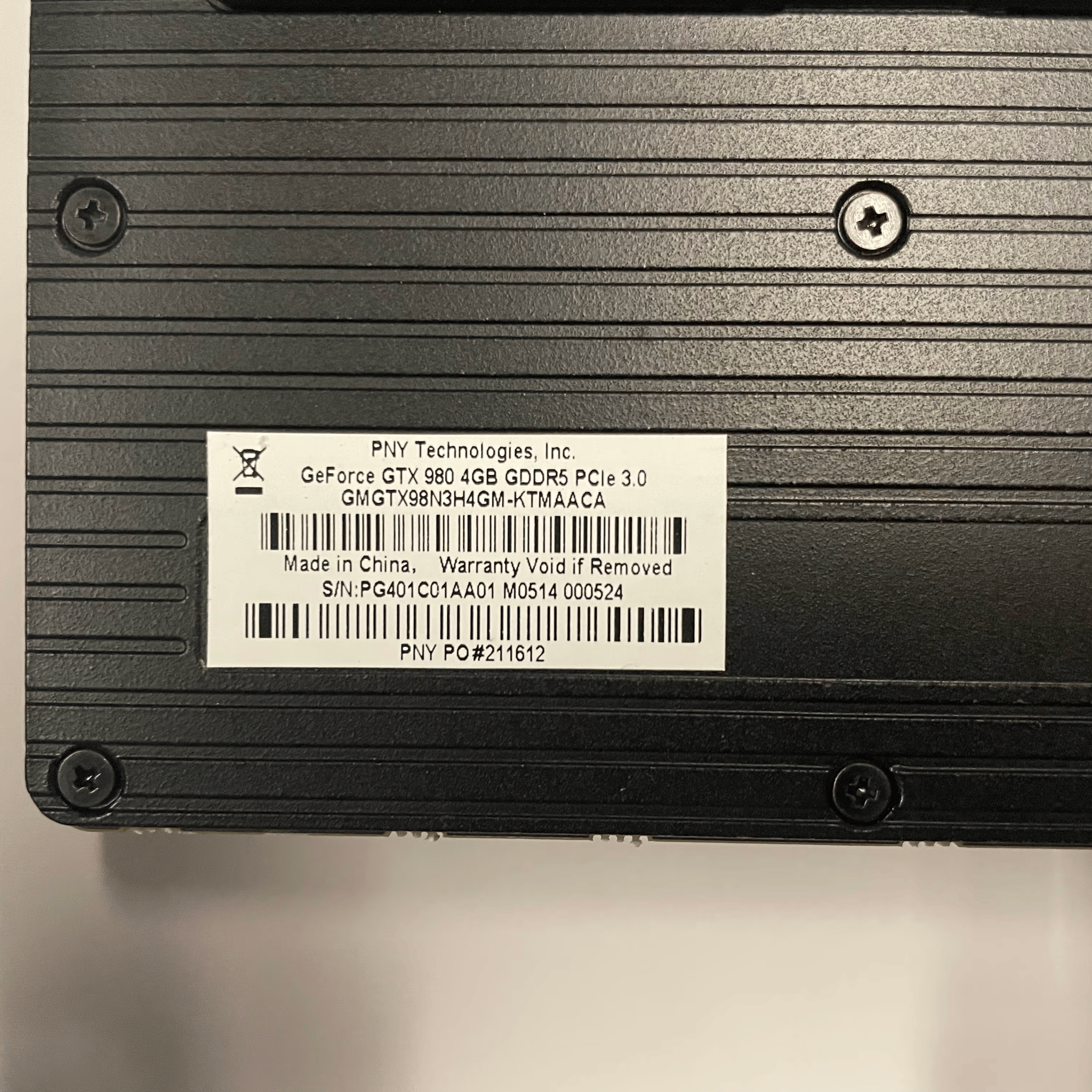 PNY Geforce GTX 980 4GB GDDR5, Blower