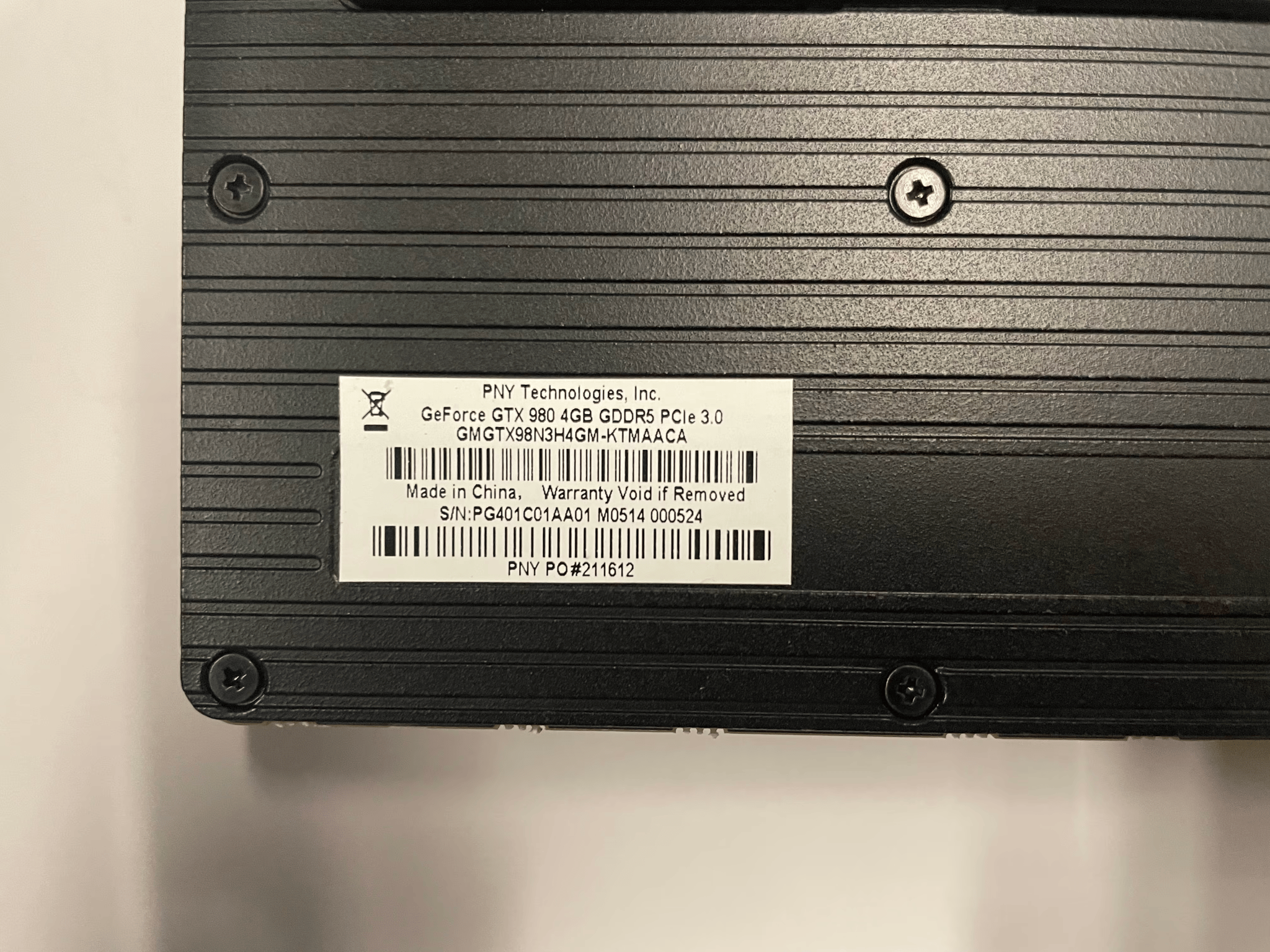 PNY Geforce GTX 980 4GB GDDR5, Blower