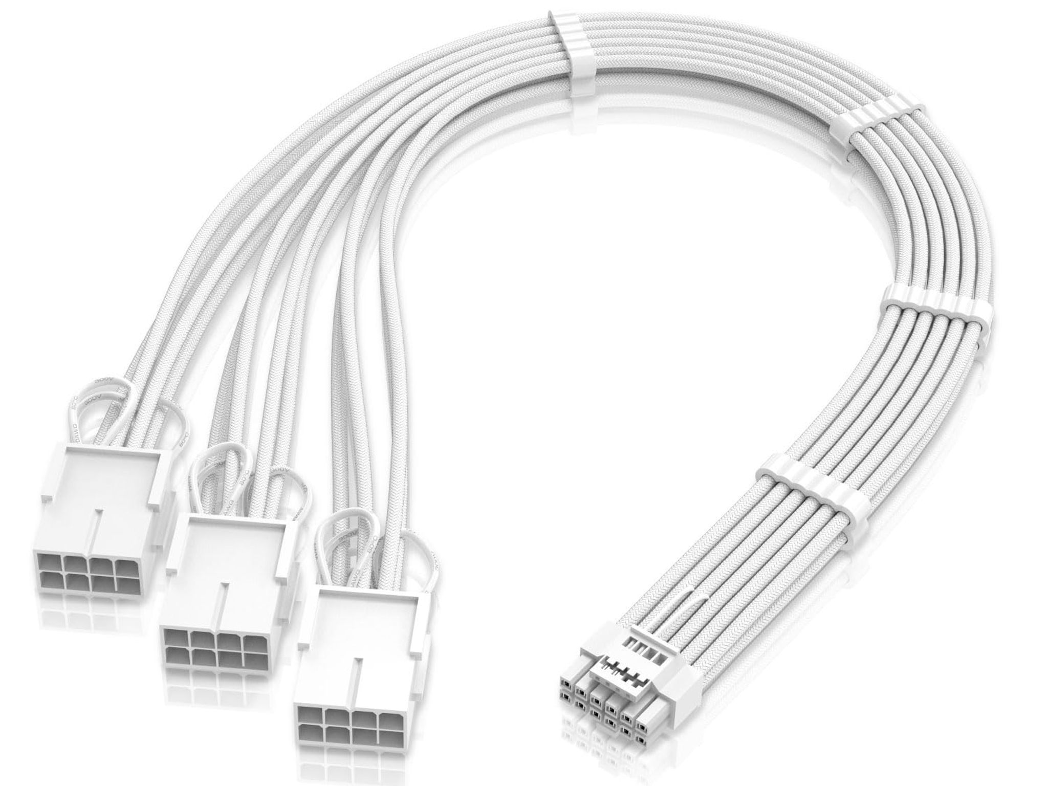 GPU Power Sleeved Cable Extension, 16pin(12+4) 12VHPWR PCIe 5.0 Male to 3X PCIE 8 PIN