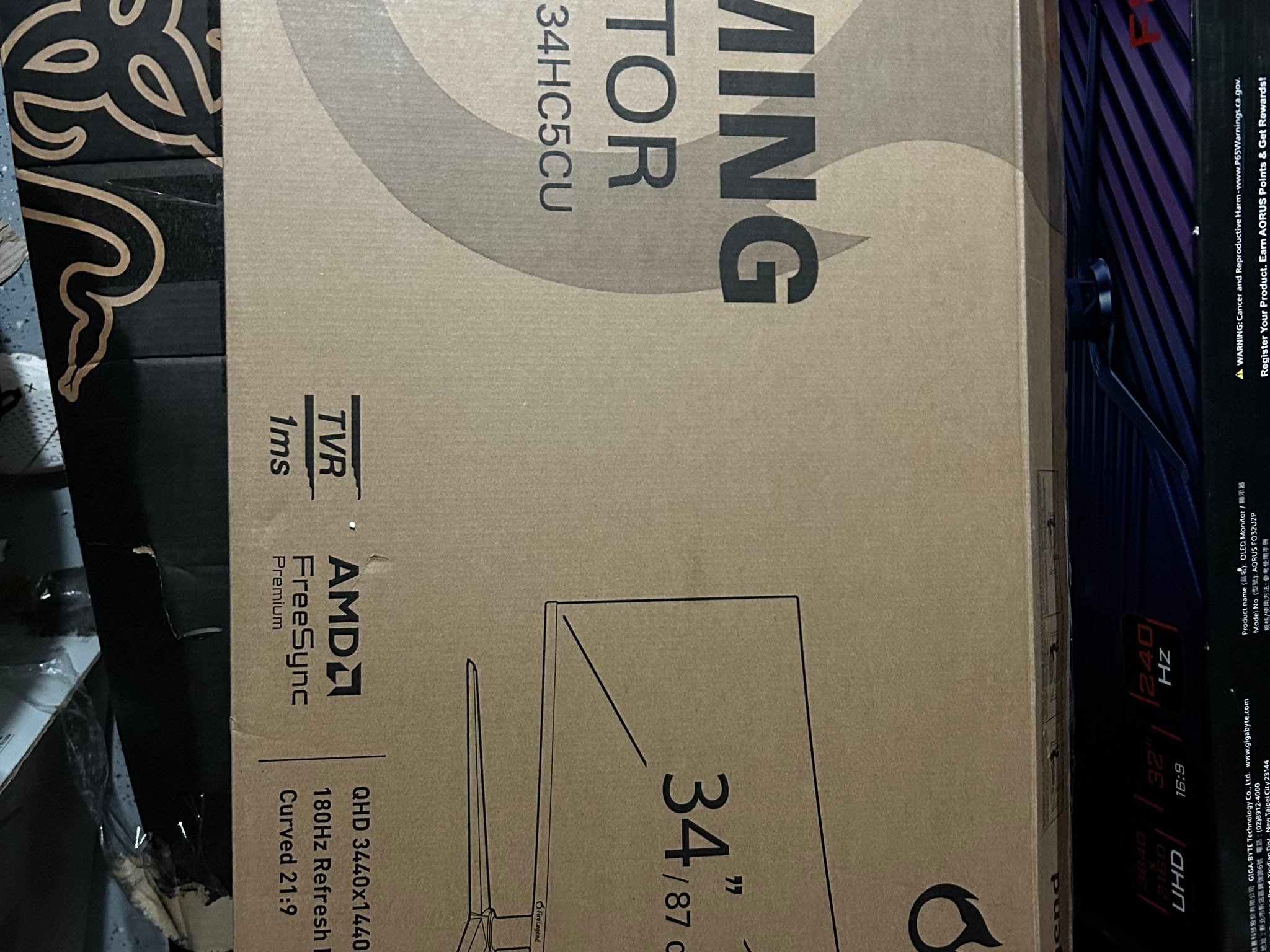 New AOpen  34" 2K WQHD (3440 x 1440) 180Hz Curved Gaming Monitor (34HC5CU)