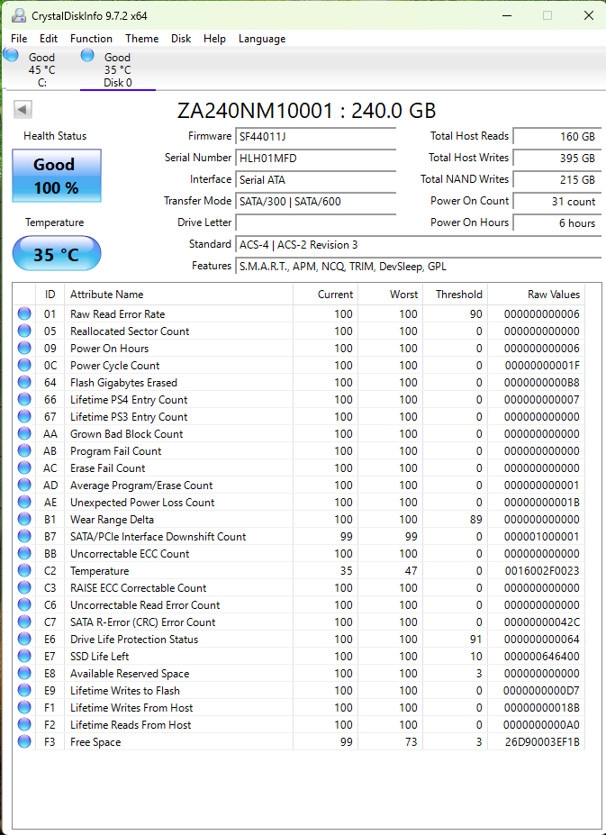 240GB IronWolf 110 SSD 2.5" Internal SATA 560MB/s w/ ONLY 6 HOURS of USE! IOB