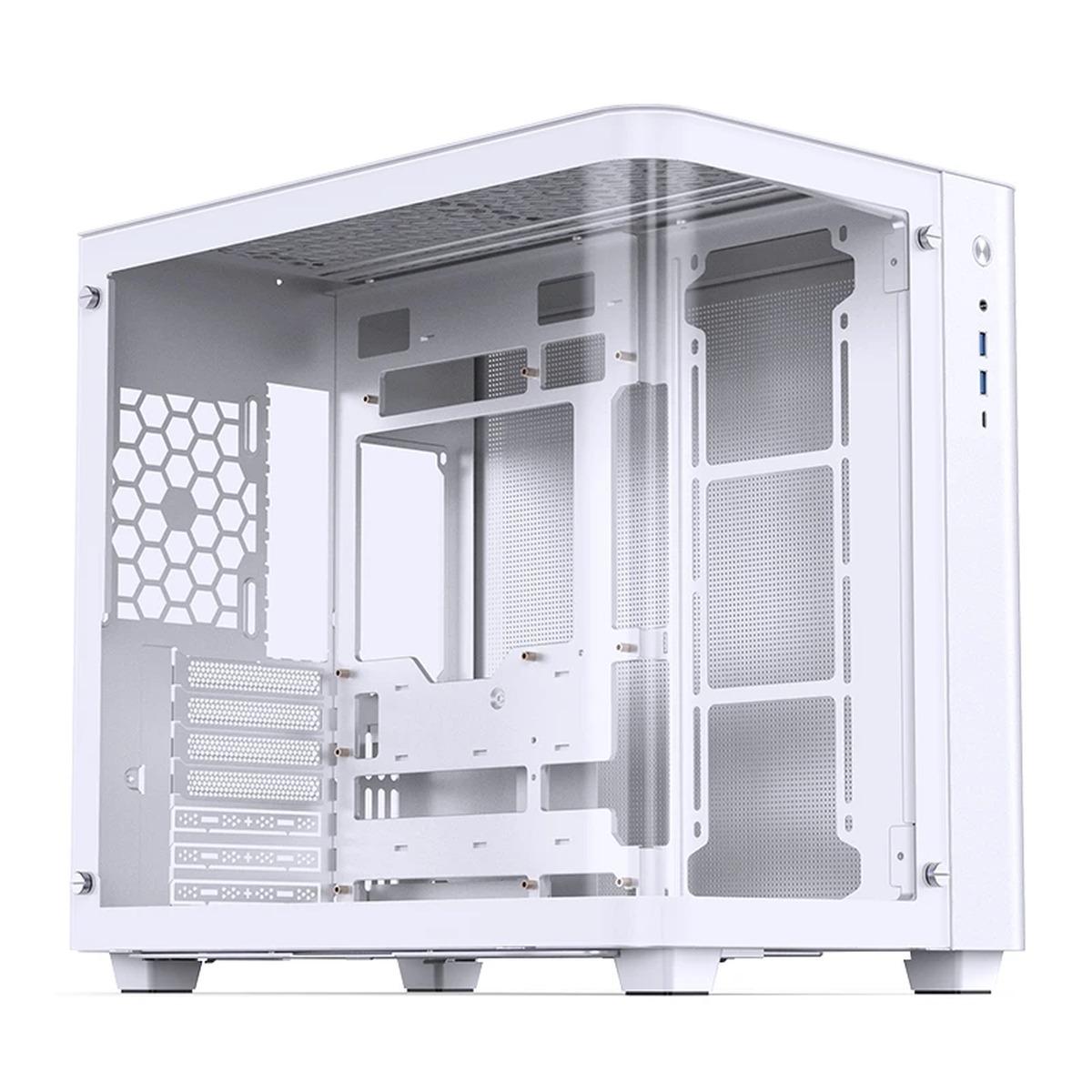 JONSBO TK-3 White ATX Dual Chamber Case Curved Glass - New (OEM)