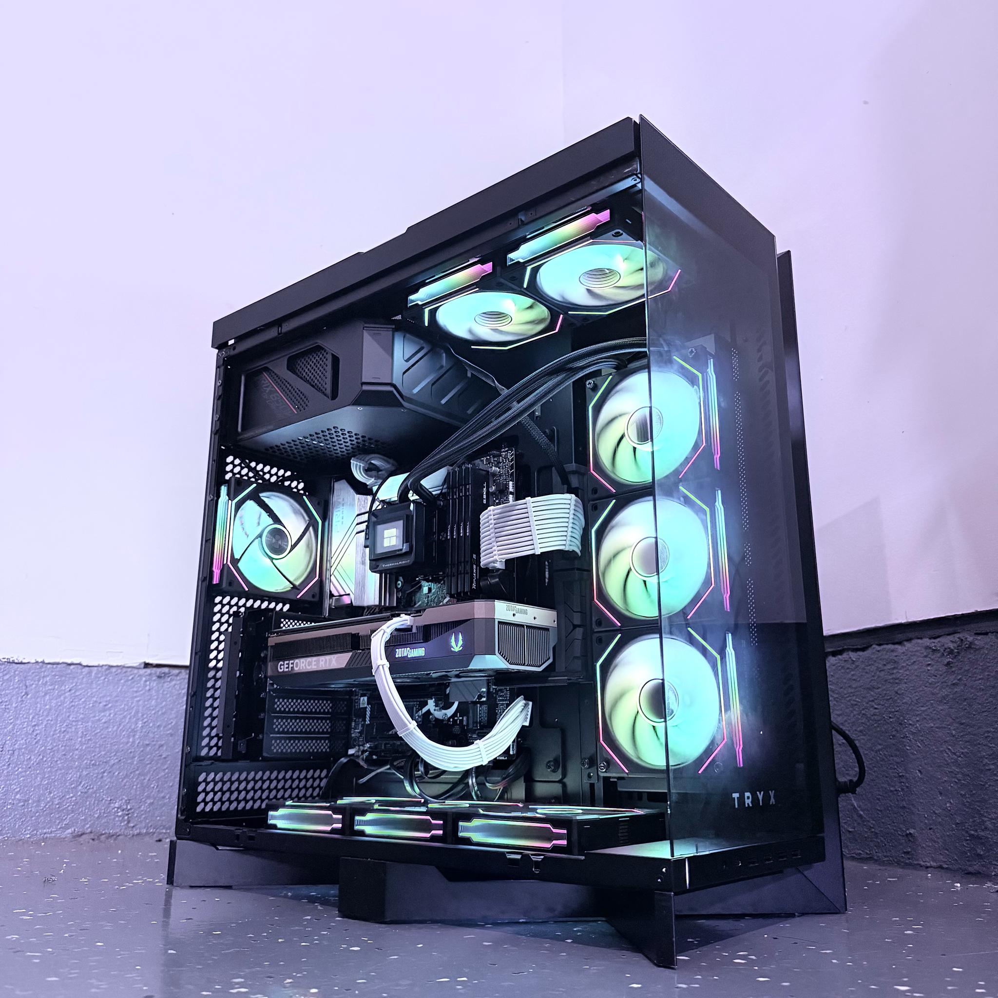 ⚫️"Obsidian Flux"🌈| 4K Gaming + AI Workstation | RTX 5080 | i9 12900K | 64 DDR5 | 10TB Storage