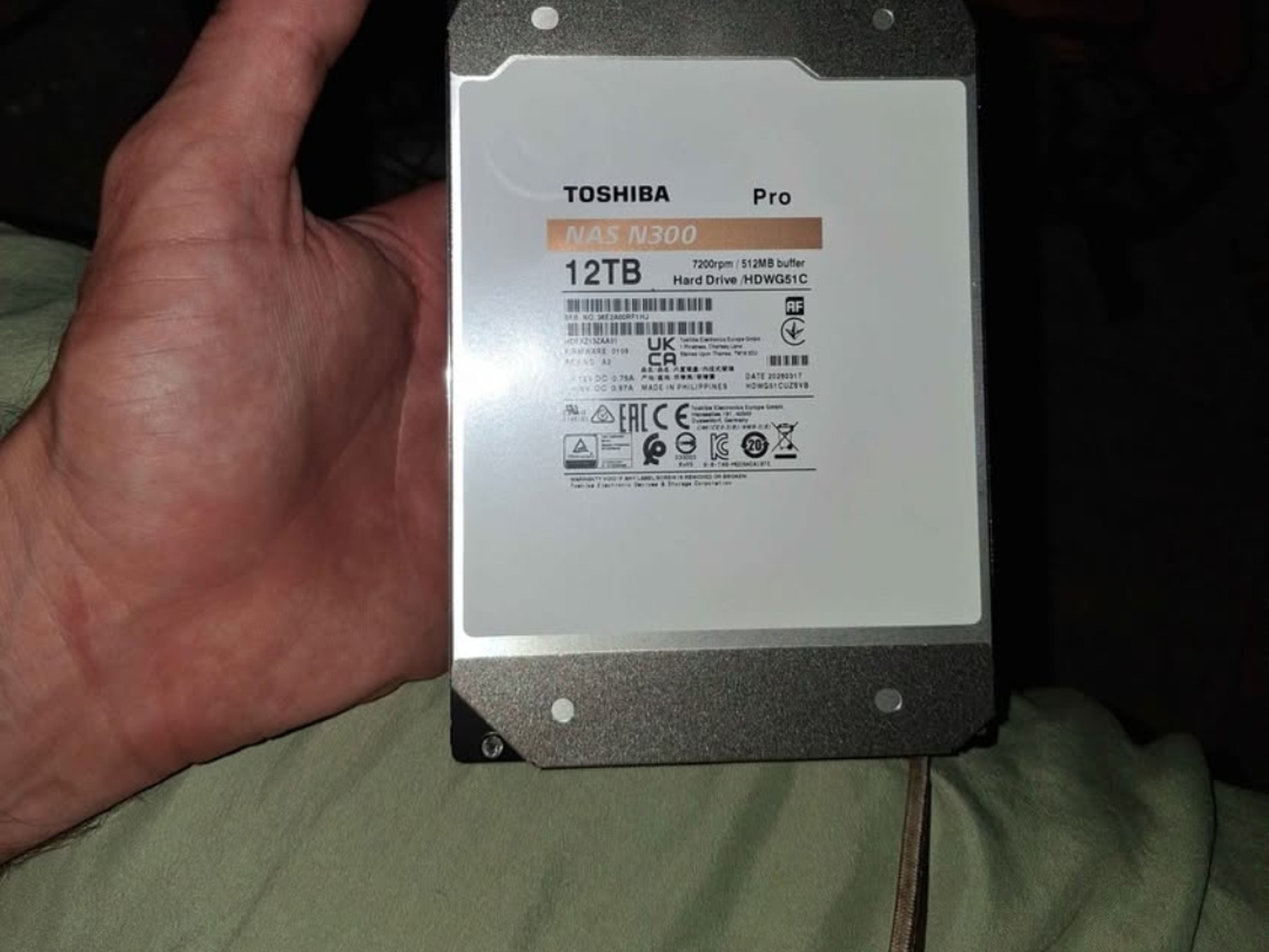 Toshiba N300 Pro 12 gb hard drive