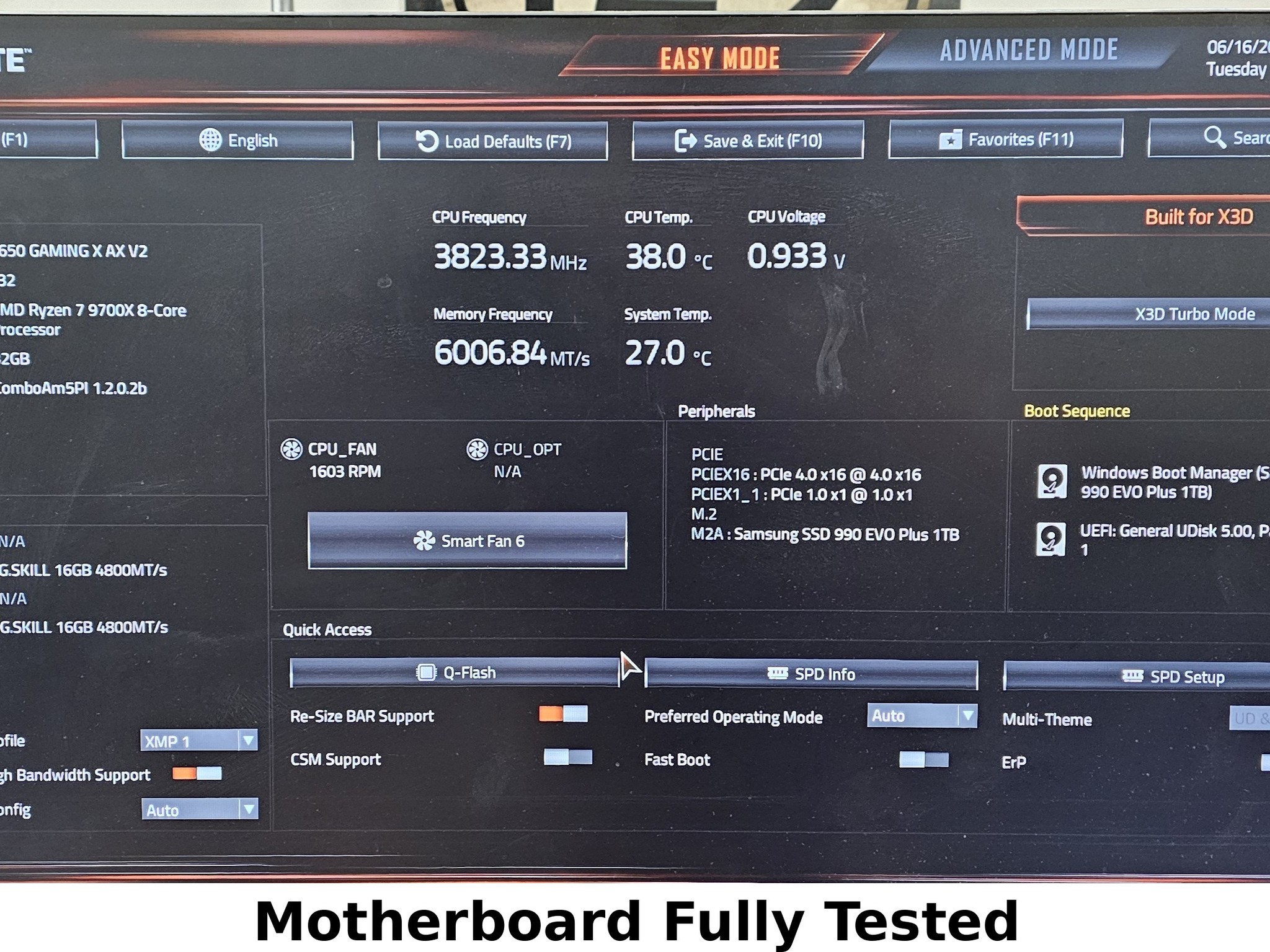 Gigabyte X670 AM5 ATX Gaming Motherboard DDR5