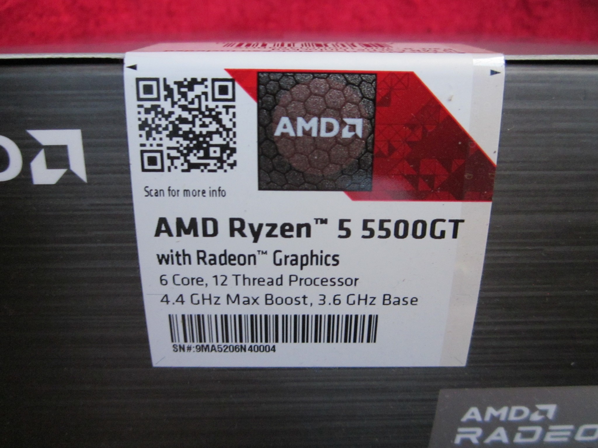 NEW! AMD Ryzen 5 5500GT 3.6/4.4 GHz AM4 CPU With Radeon Graphics
