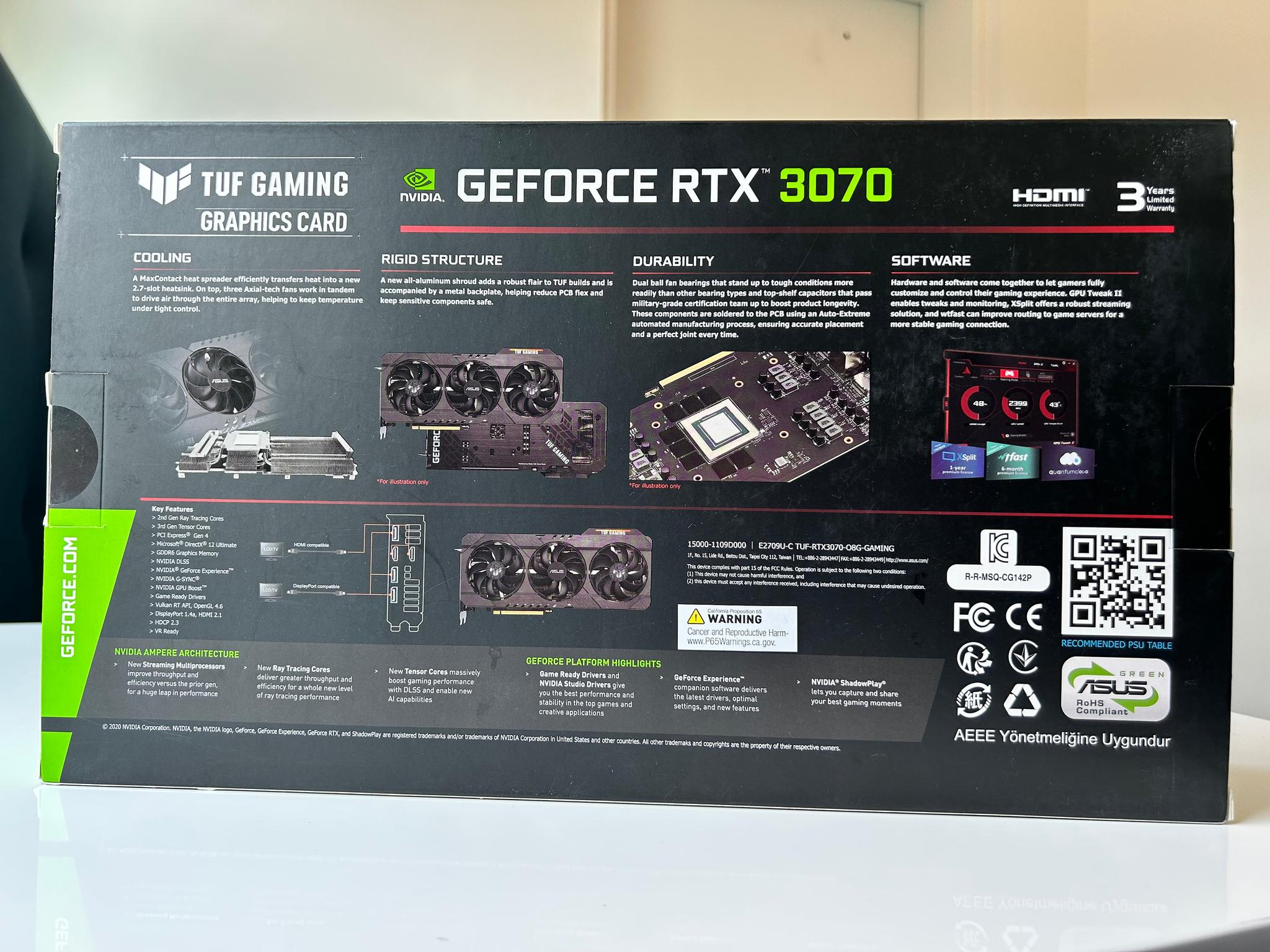 🚀 New ASUS GeForce RTX 3070 TUF Gaming OC 8 GB 🎮💥