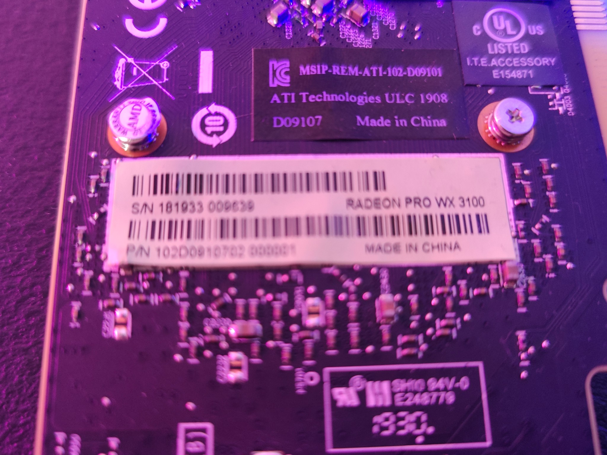 AMD RADEON PRO WX 3100 4GB GDDR5 Low Profile GPU Graphics Card