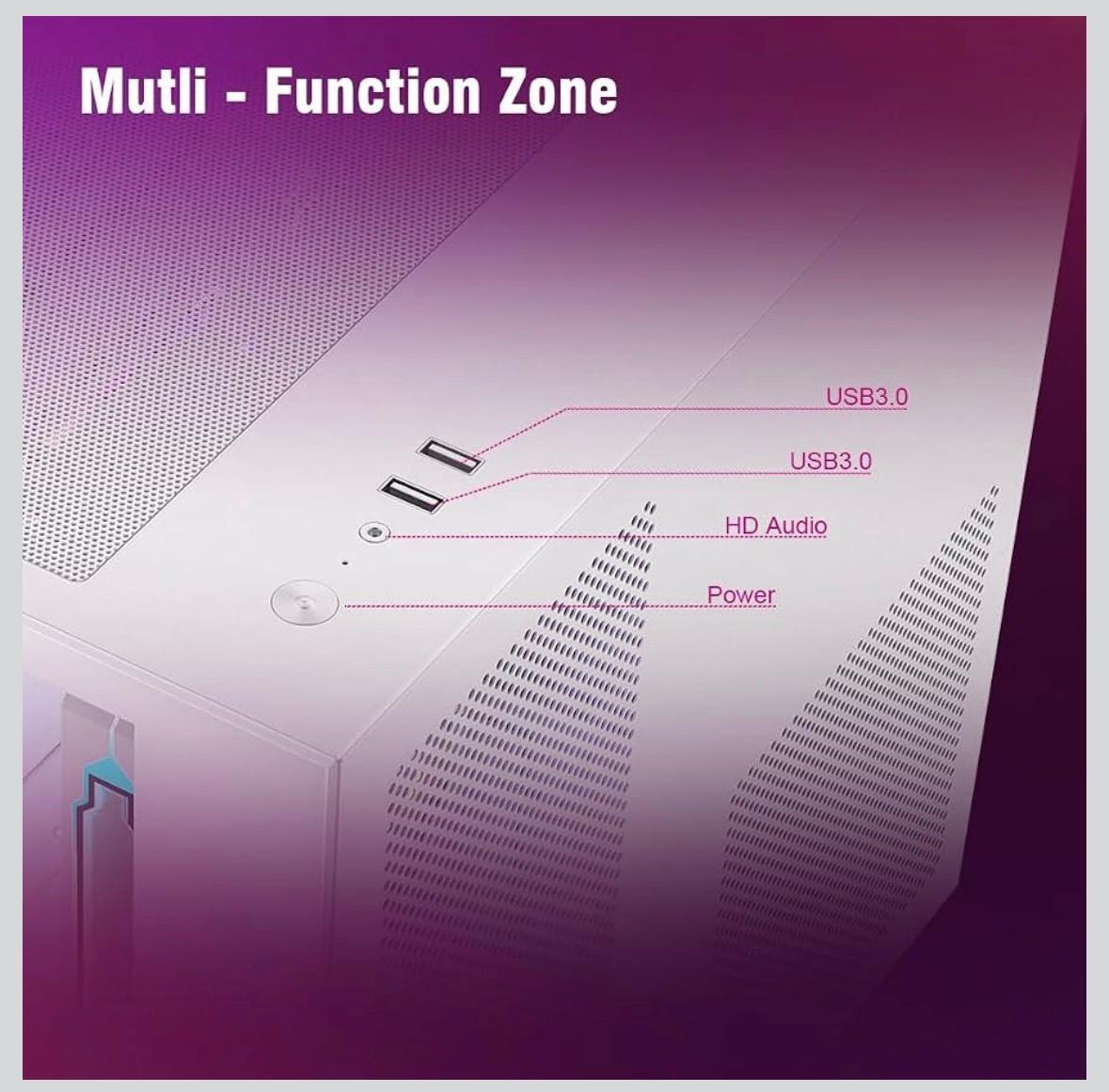 RUIX OV502 M-ATX Mini-Tower PC Case, Pre-Installed 3 x 120mm Fans