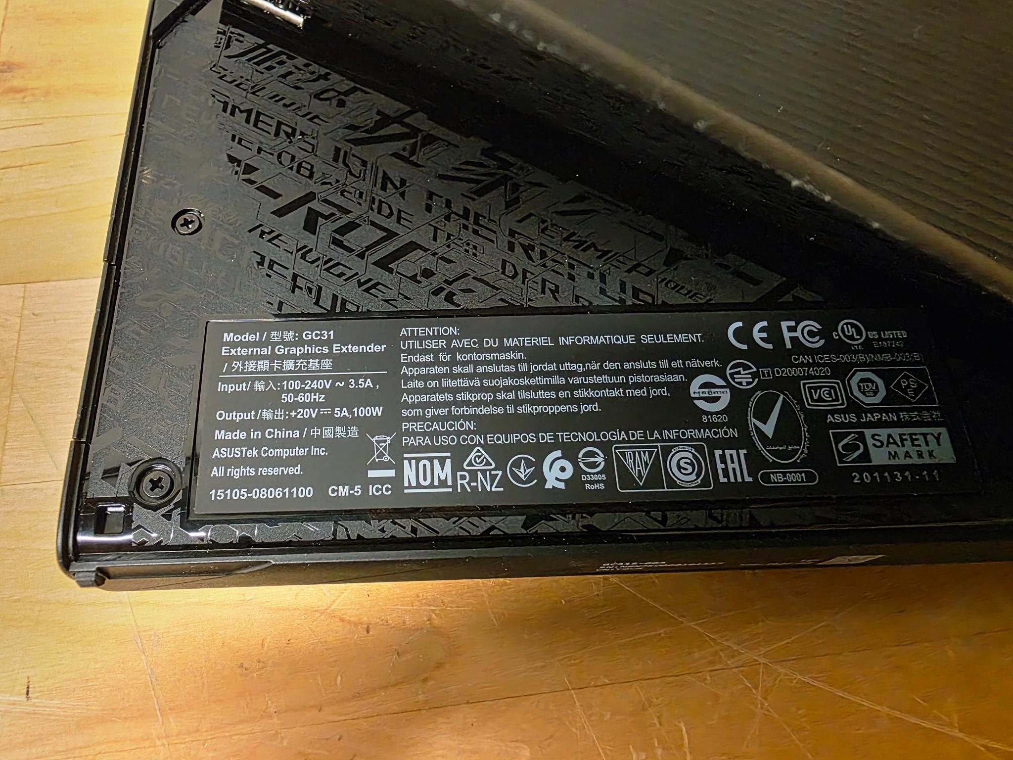 Asus ROG XG Mobile RTX 3080