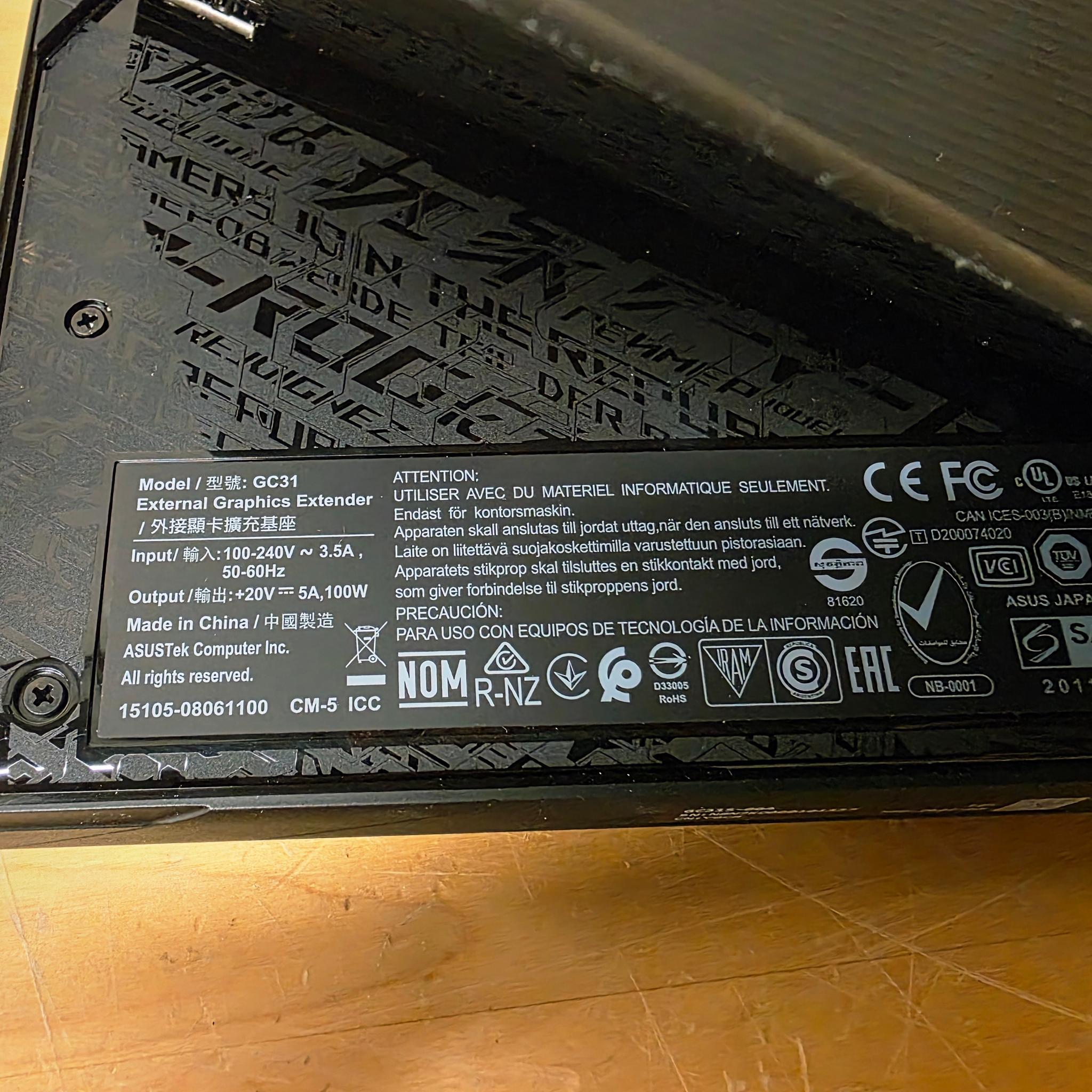 Asus ROG XG Mobile RTX 3080