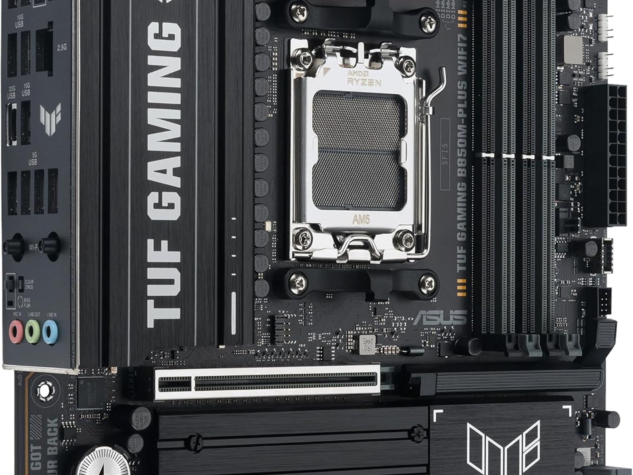 ASUS TUF GAMING B850M-PLUS WIFI7 AMD B850 AM5 DDR5 MicroATX Desktop Motherboard