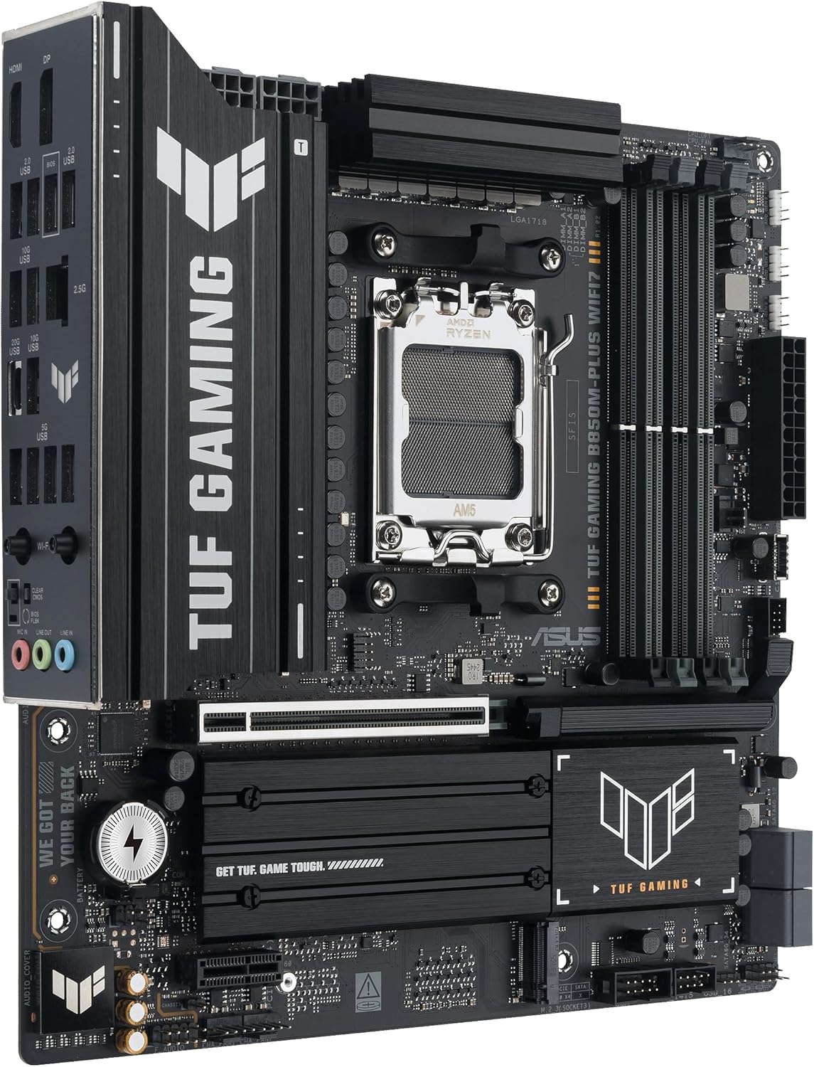 ASUS TUF GAMING B850M-PLUS WIFI7 AMD B850 AM5 DDR5 MicroATX Desktop Motherboard