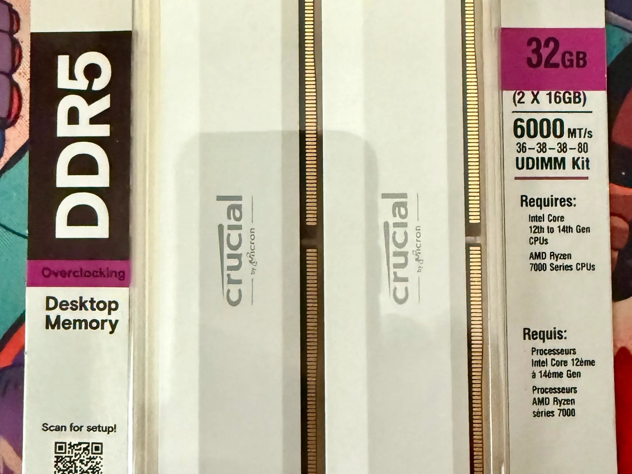 BNIB Crucial Pro DDR5 RAM 32GB Kit (2x16GB) 6000MHz CL36 (White)