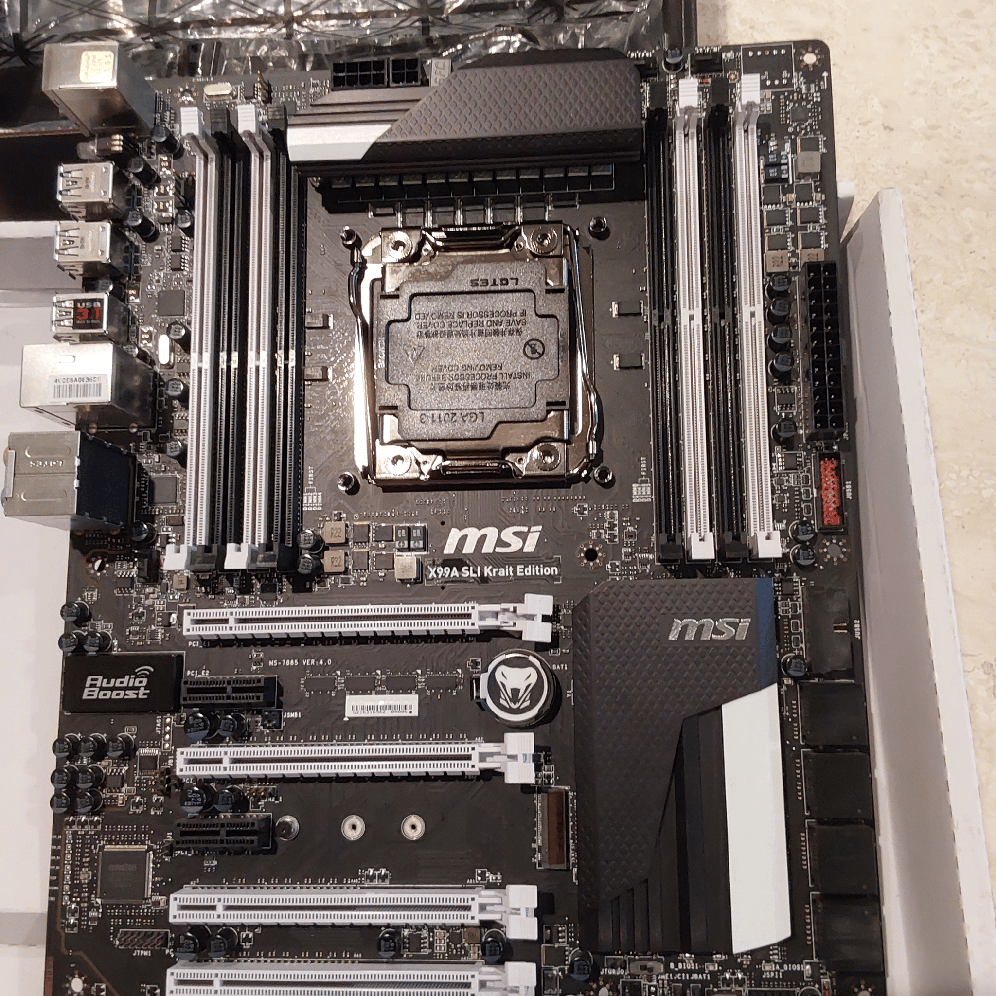 MSI Intel X99A SLI KRAIT Edition Motherboard. Pre-owned, in original retail box