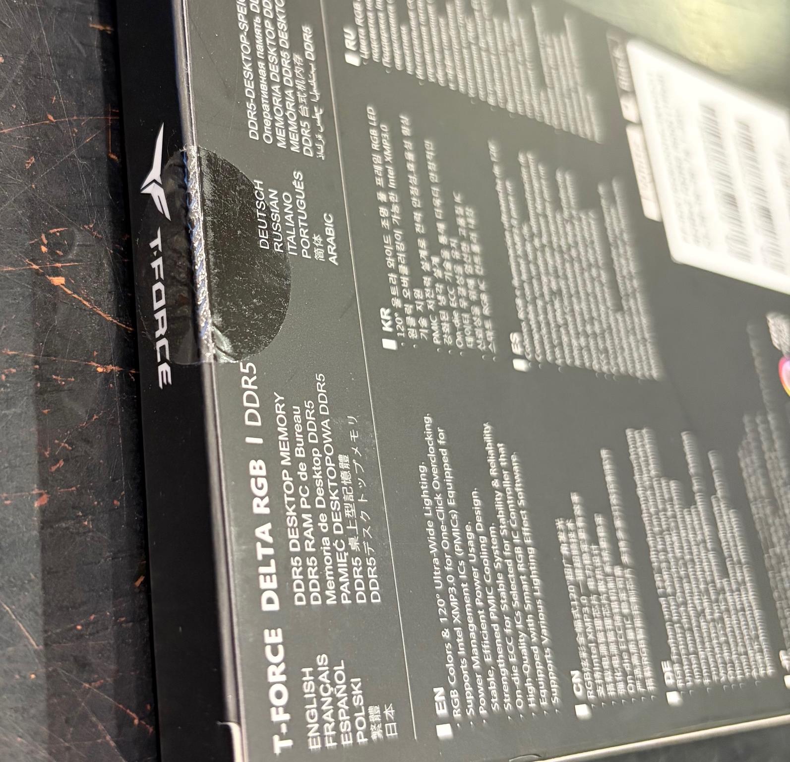 New/Sealed: 16GB (2 x 8GB) T-Force Delta RGB DDR5 6000mhz