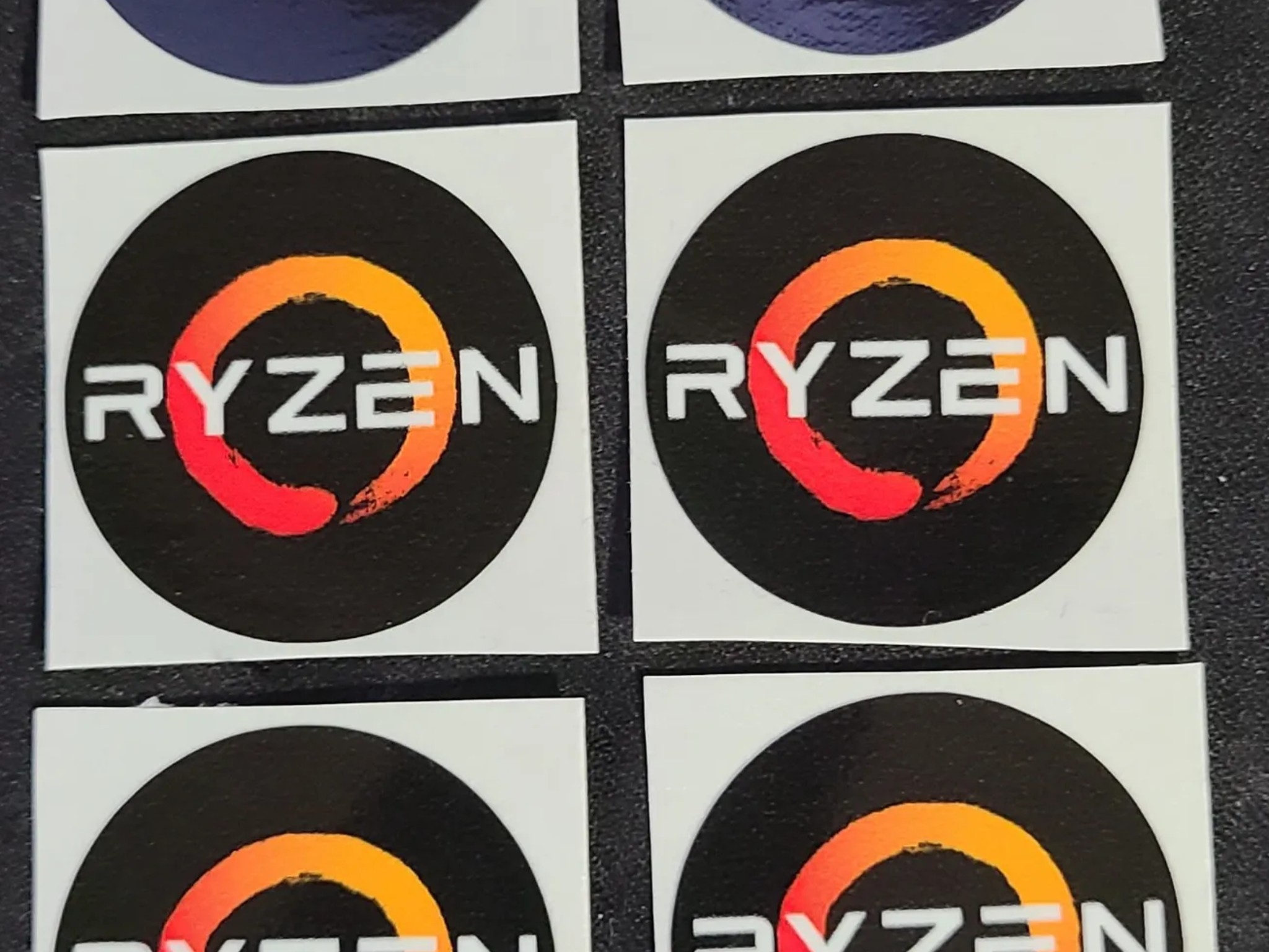 AMD Ryzen Circle 37mm Fan Decals 10 pack