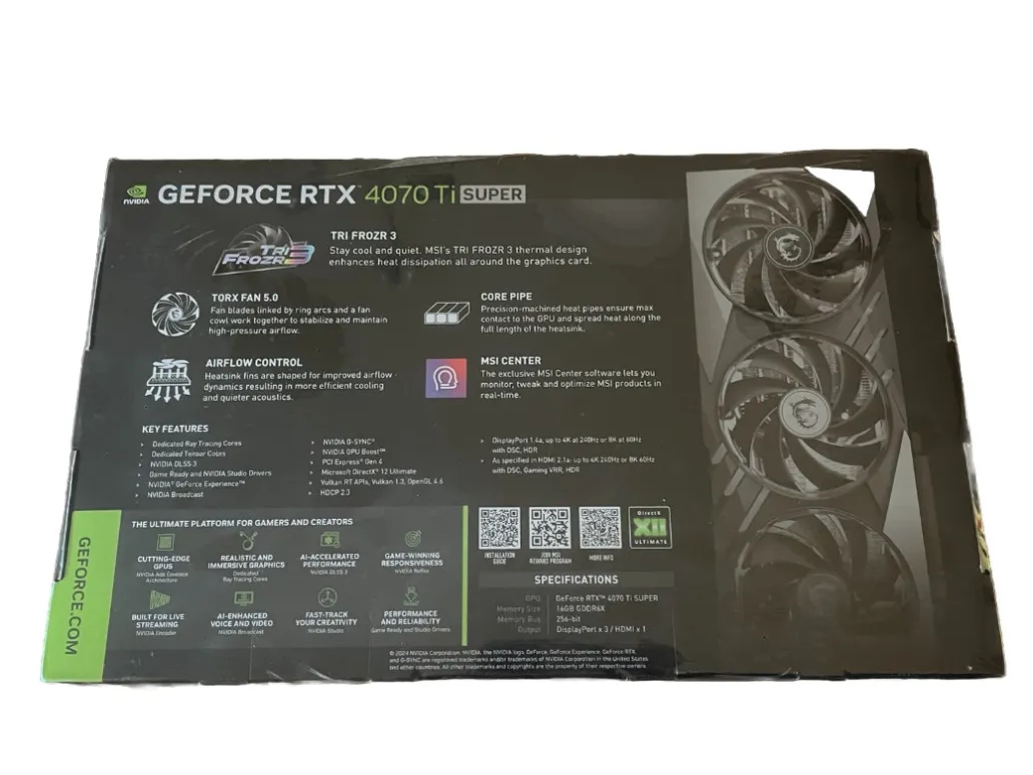 MSI GeForce RTX 4070 Ti Super 16G Gaming X Slim Graphics Card