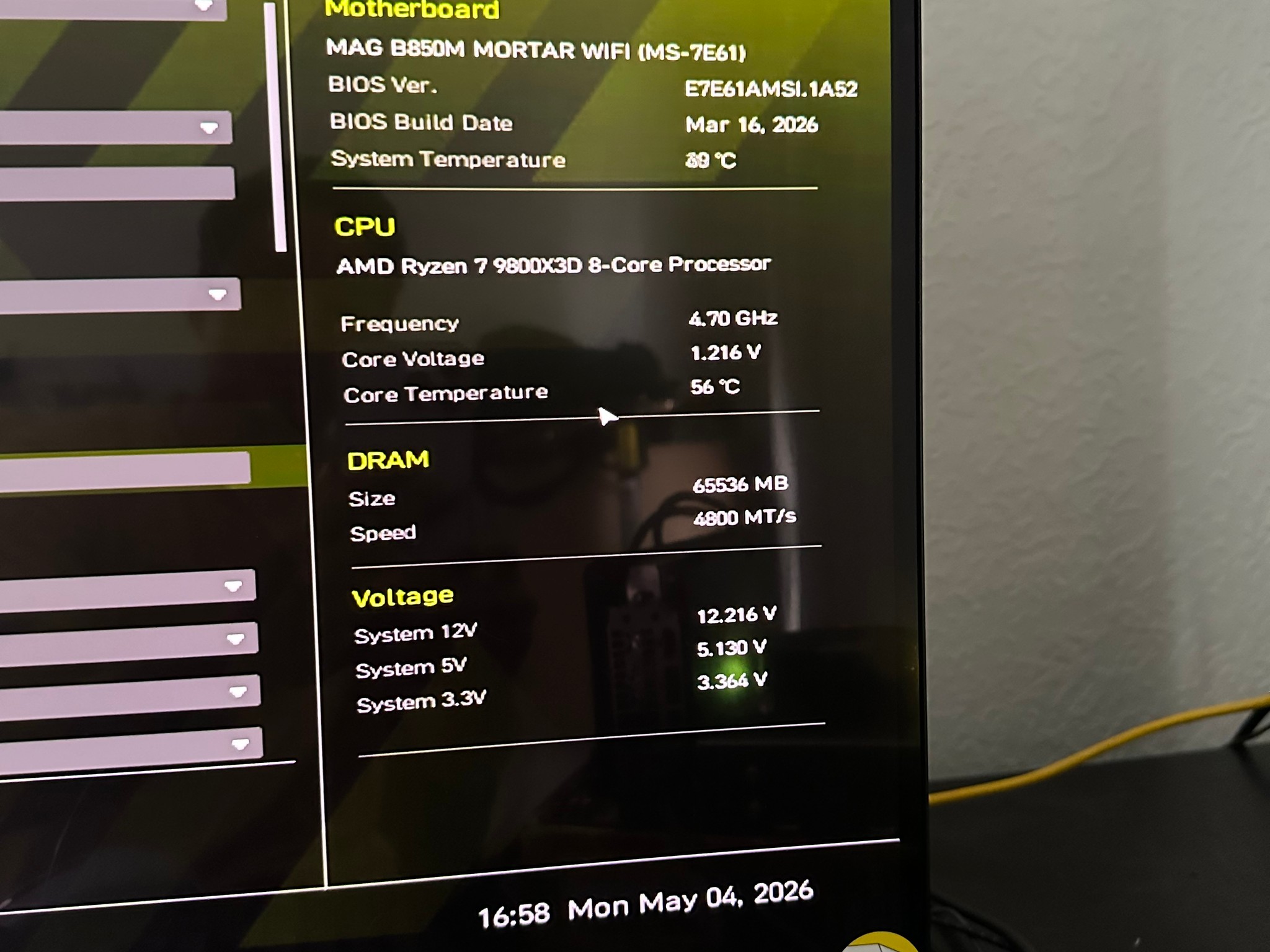 9800X3D - MSI B850M Mortar Wifi - 64 GB of Kingston RGB Ram ~ CL32 @ 6400 MT/S DDR5