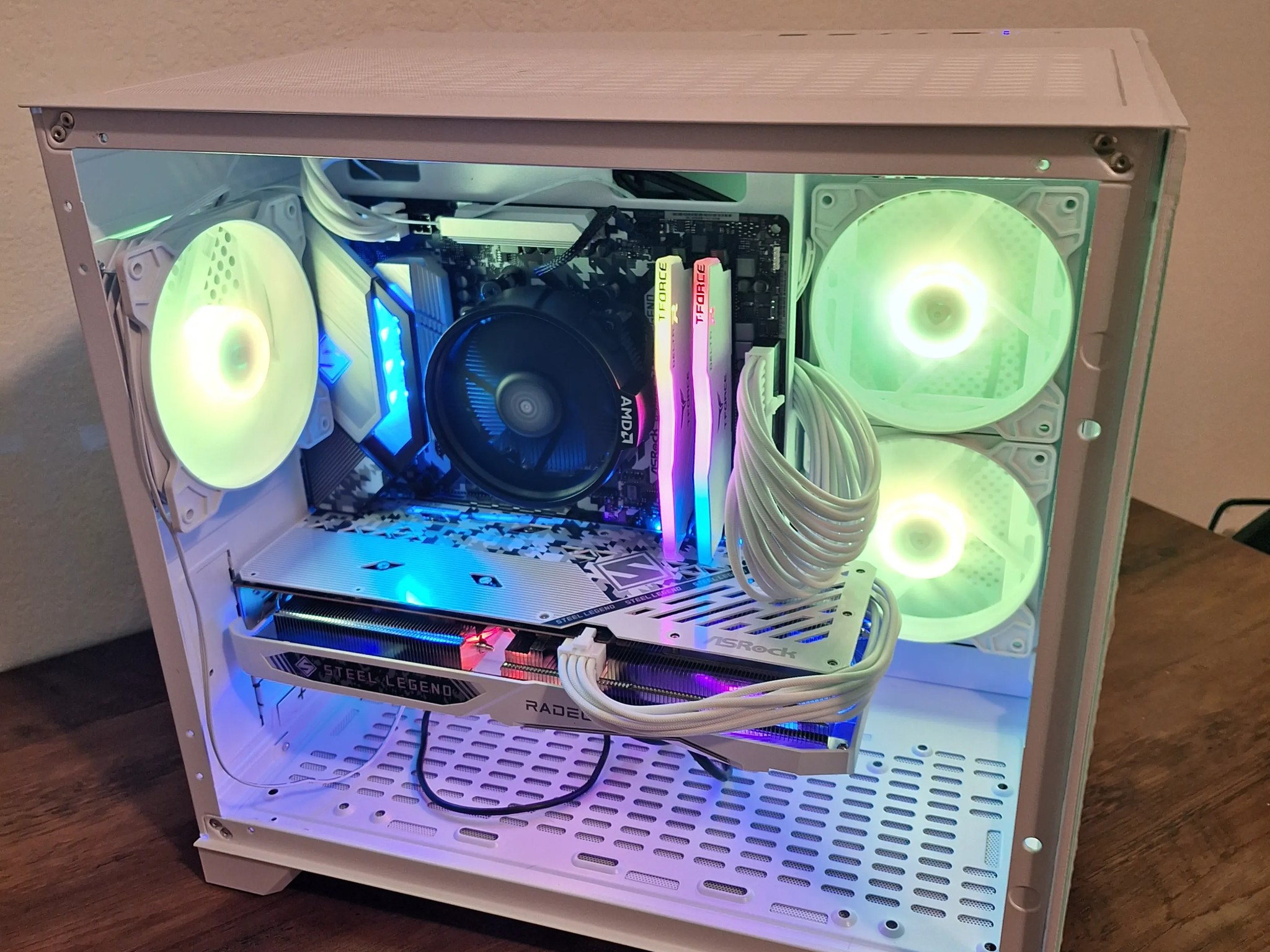 ✨Dream PC✨ All white Steel Legend™ Custom Build AMD Ryzen 5600X RX 6650 XT 32gb ram 1 tb ssd