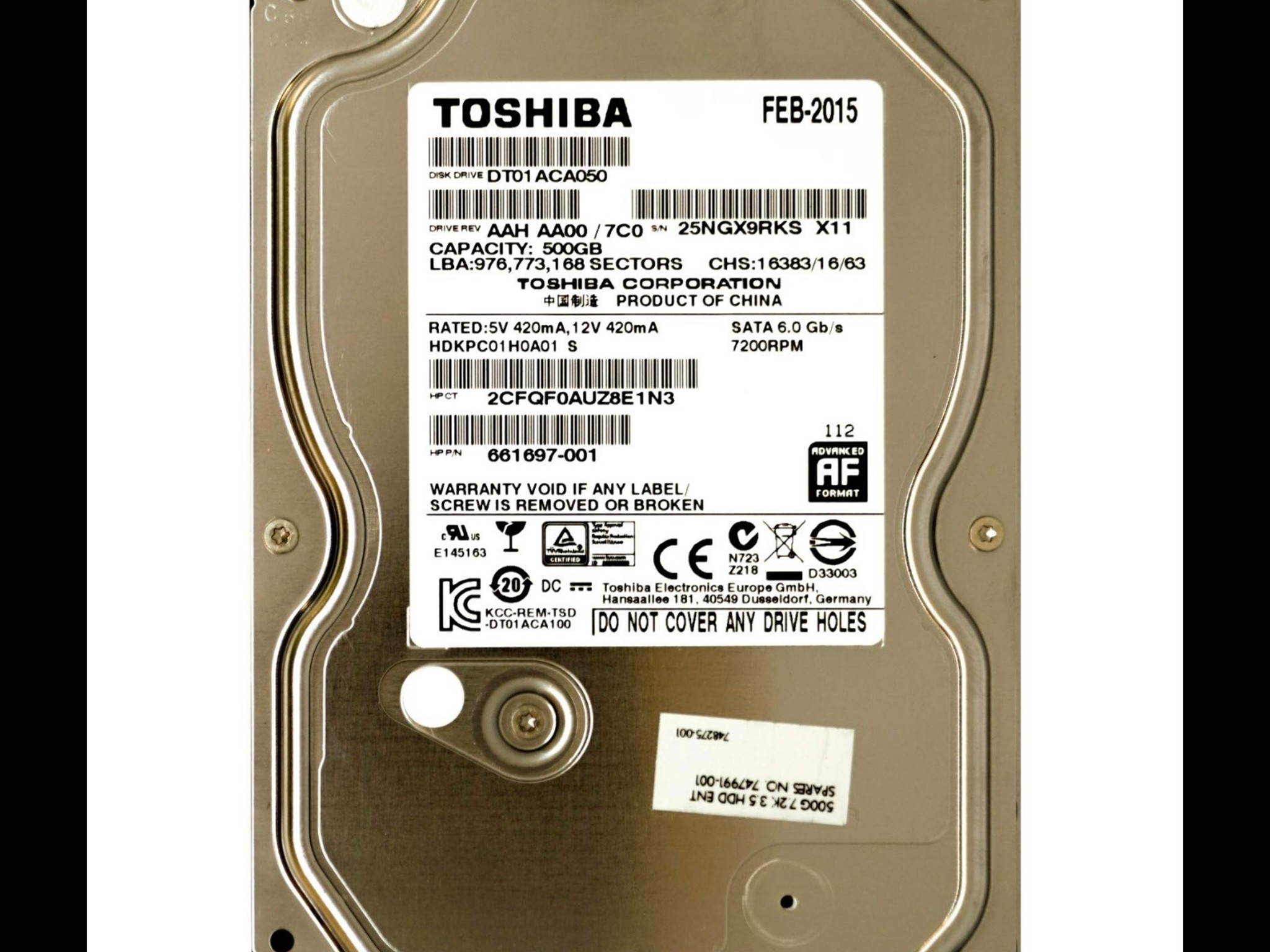 Seagate/toshiba Lot of 3 HDD(500gb)