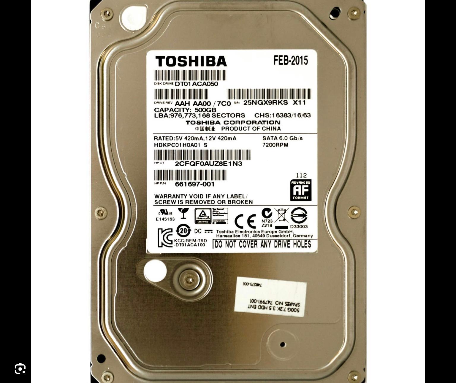 Seagate/toshiba Lot of 3 HDD(500gb)