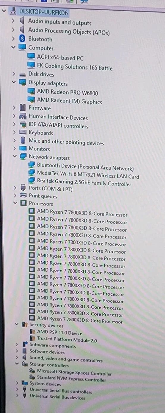 EK 165 Battle Gaming PC | Ryzen 7 7800X3D | 32GB RAM | Radeon Pro W6800
