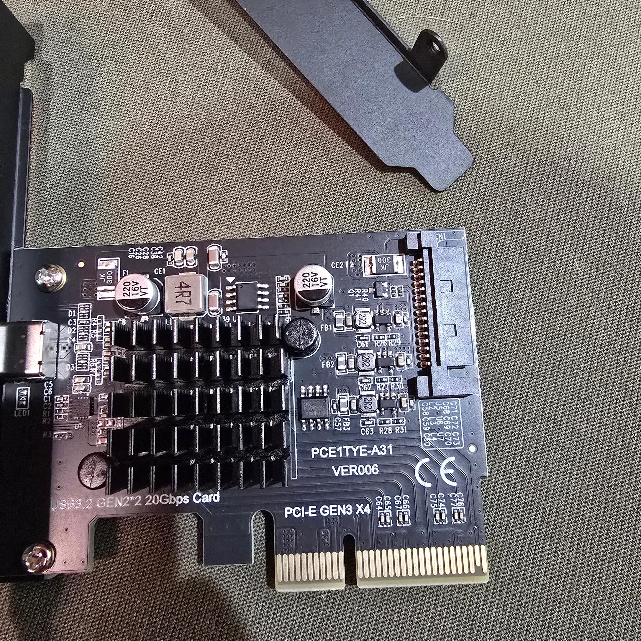 20Gbps USB 3.2 Gen2 Type-C USB-C Female to PCI-E 4X Express Card Adapter ASM3242 Chipset