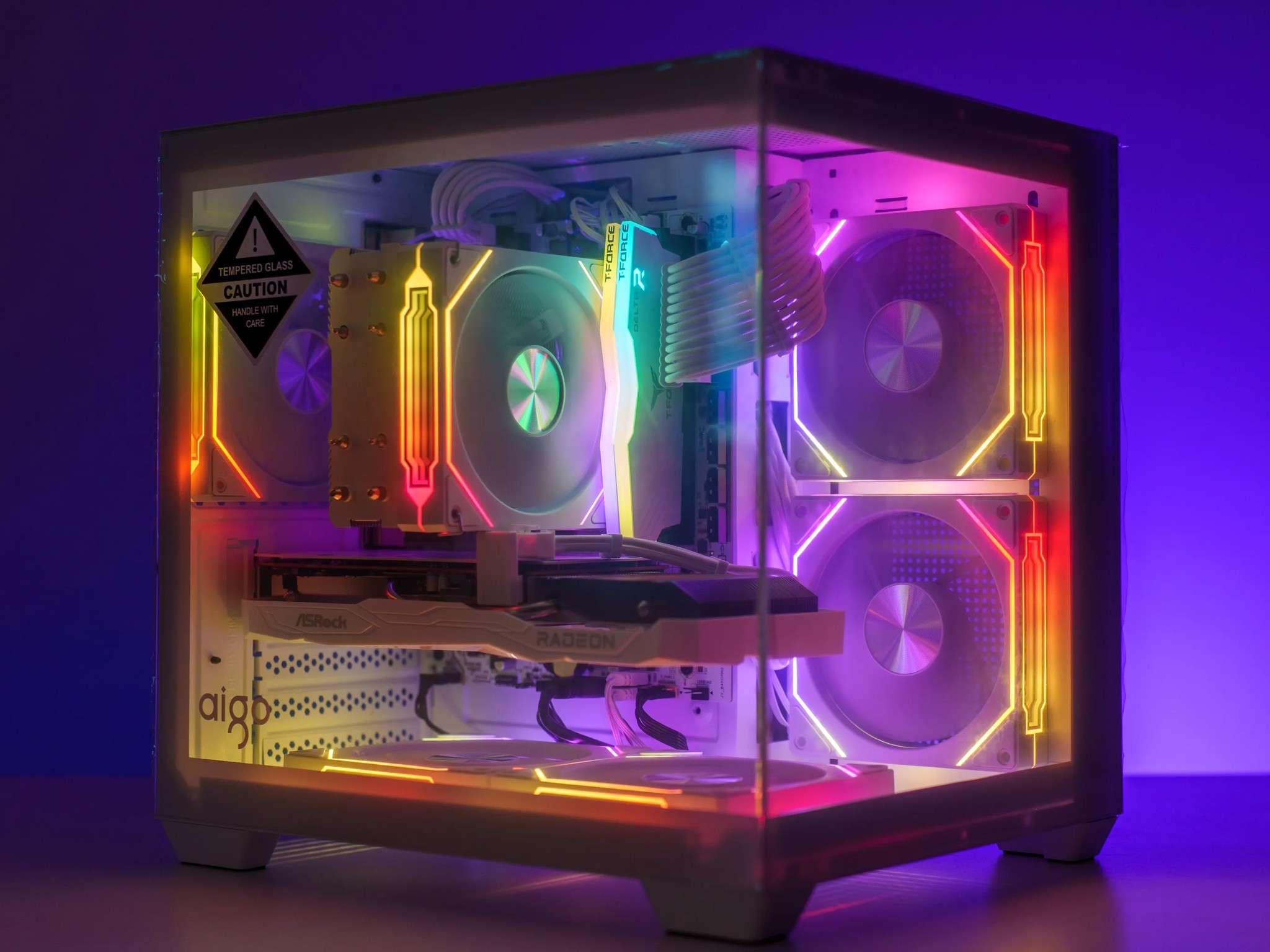 All White Gaming Computer | AMD Ryzen 5 | AMD RX 6600 | 16GB DDR4 | 1TB M.2