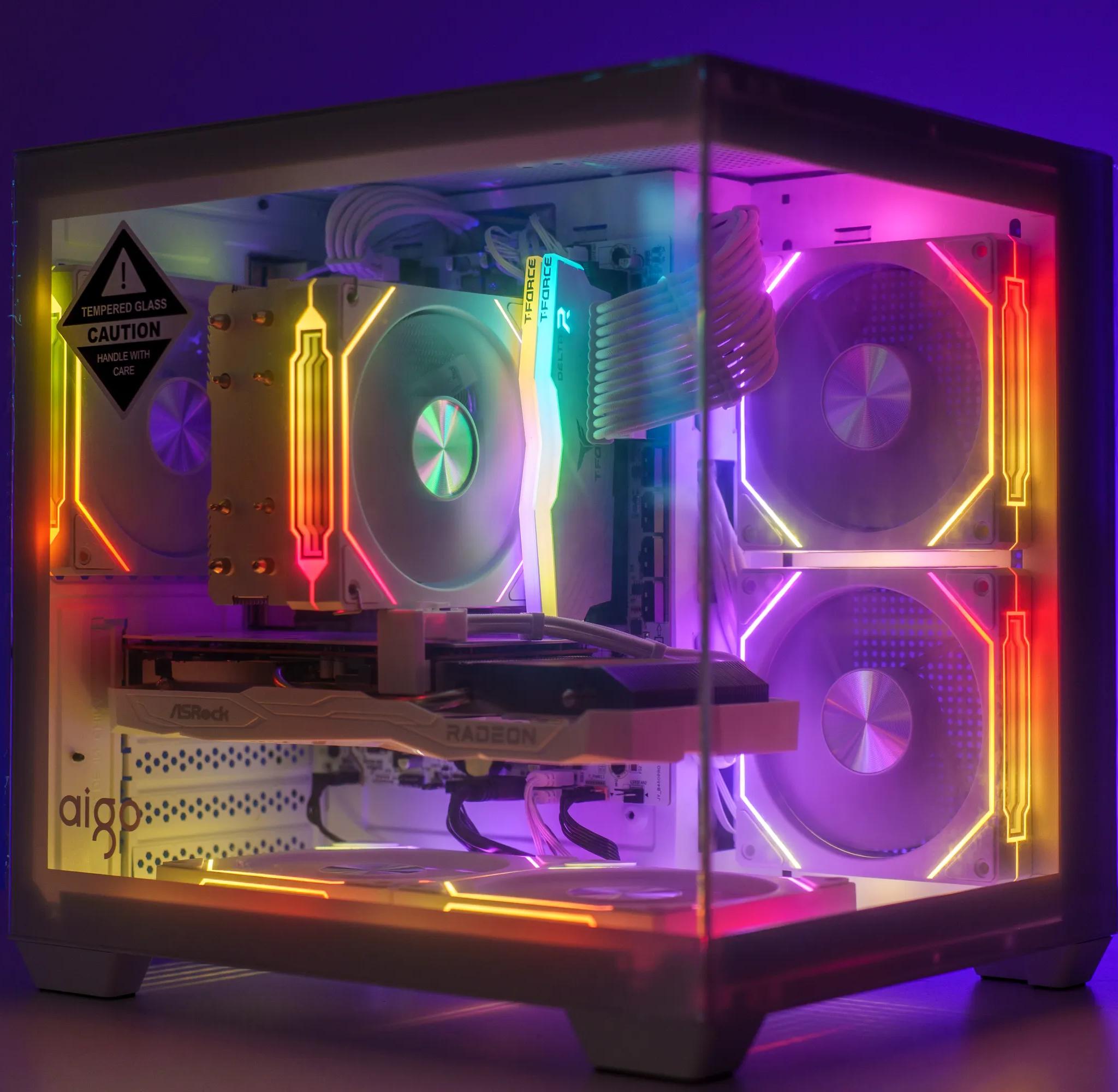 All White Gaming Computer | AMD Ryzen 5 | AMD RX 6600 | 16GB DDR4 | 1TB M.2