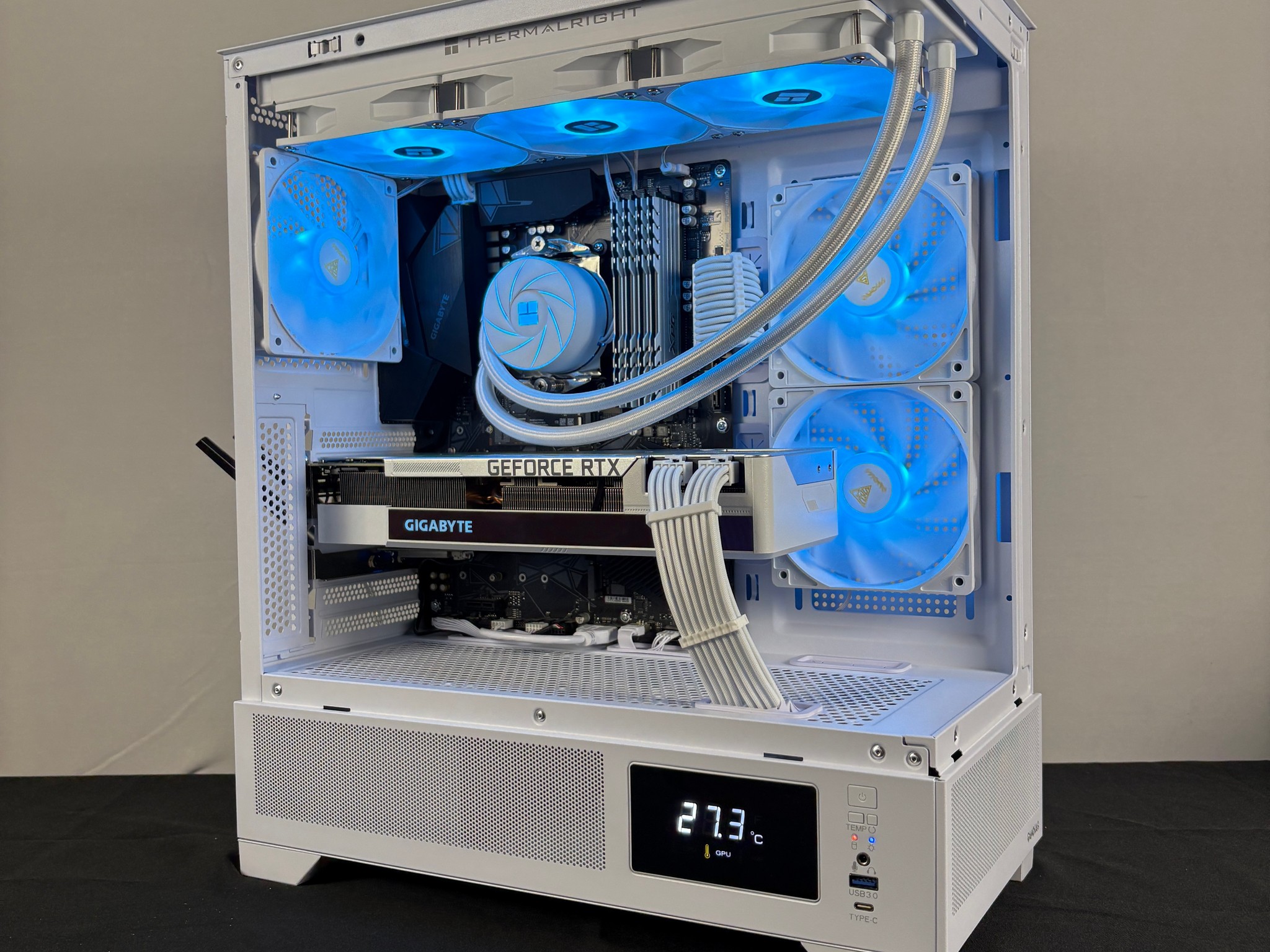 🤍 RTX 3080 + Ryzen 7 5800X Gaming/Streaming PC | 32GB DDR4 | Temperature LCD 🌡️